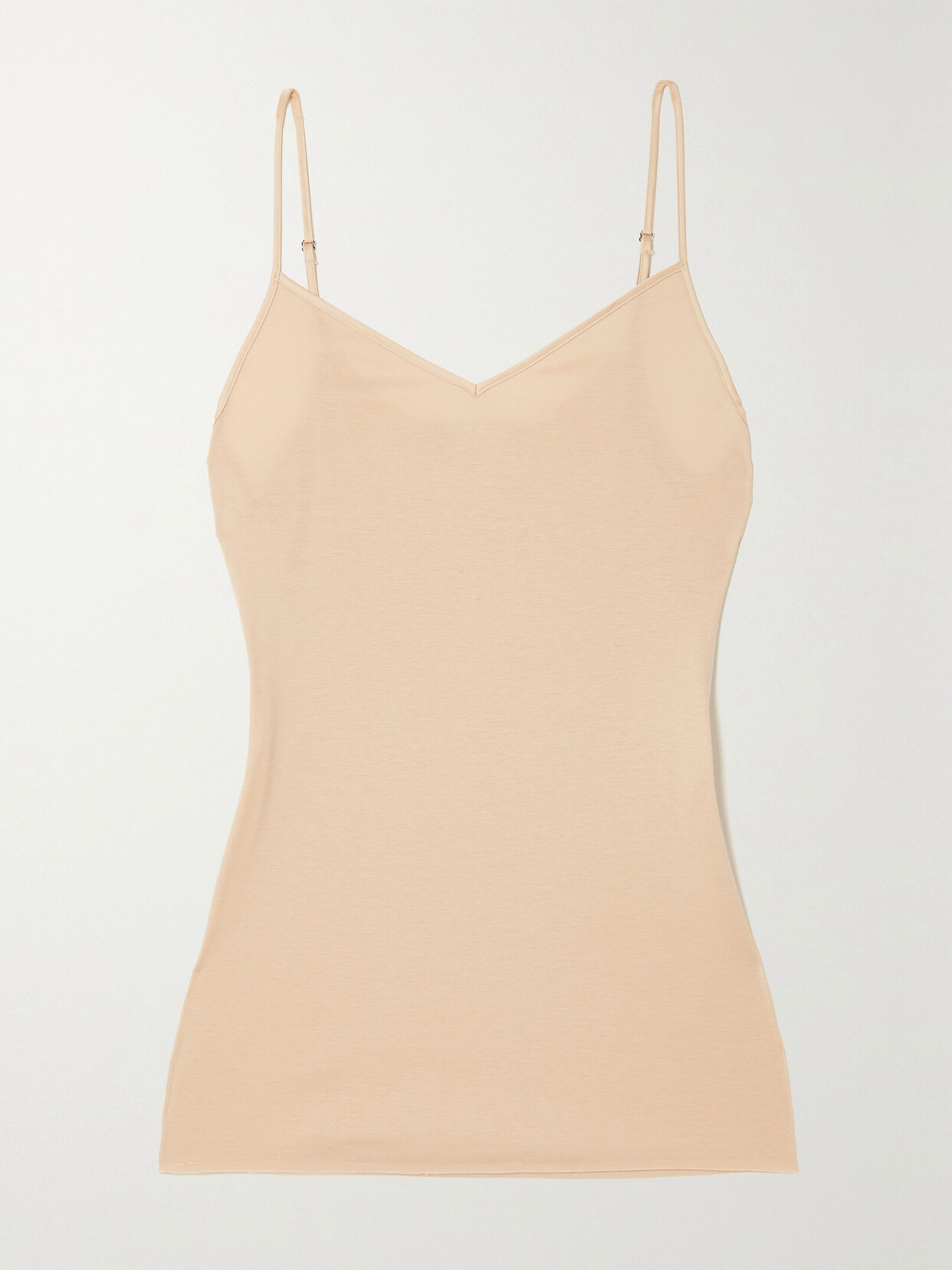 Hanro Satin-trimmed Mercerized Cotton Camisole In Sand