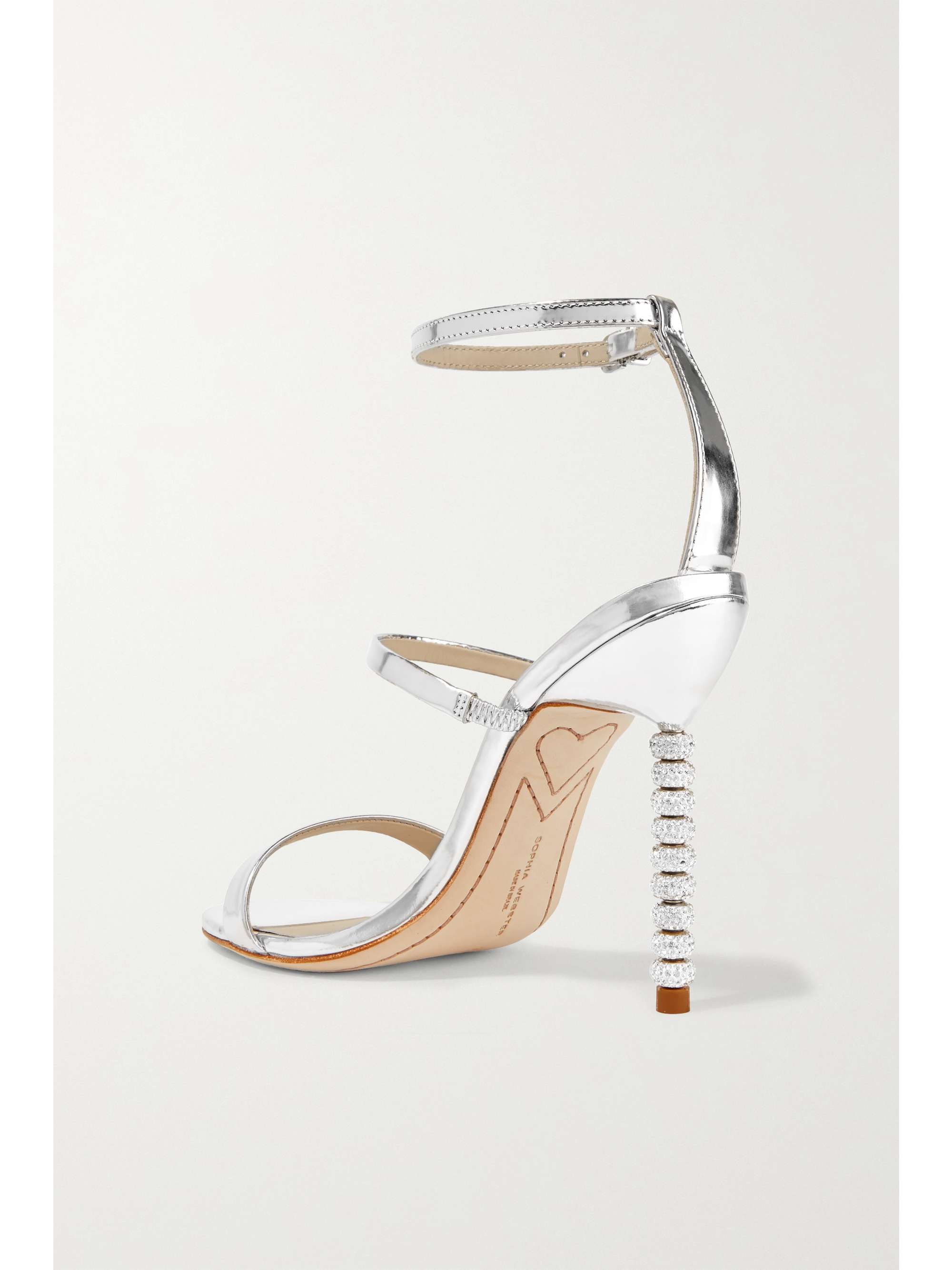 SOPHIA WEBSTER Rosalind crystal-embellished metallic leather sandals