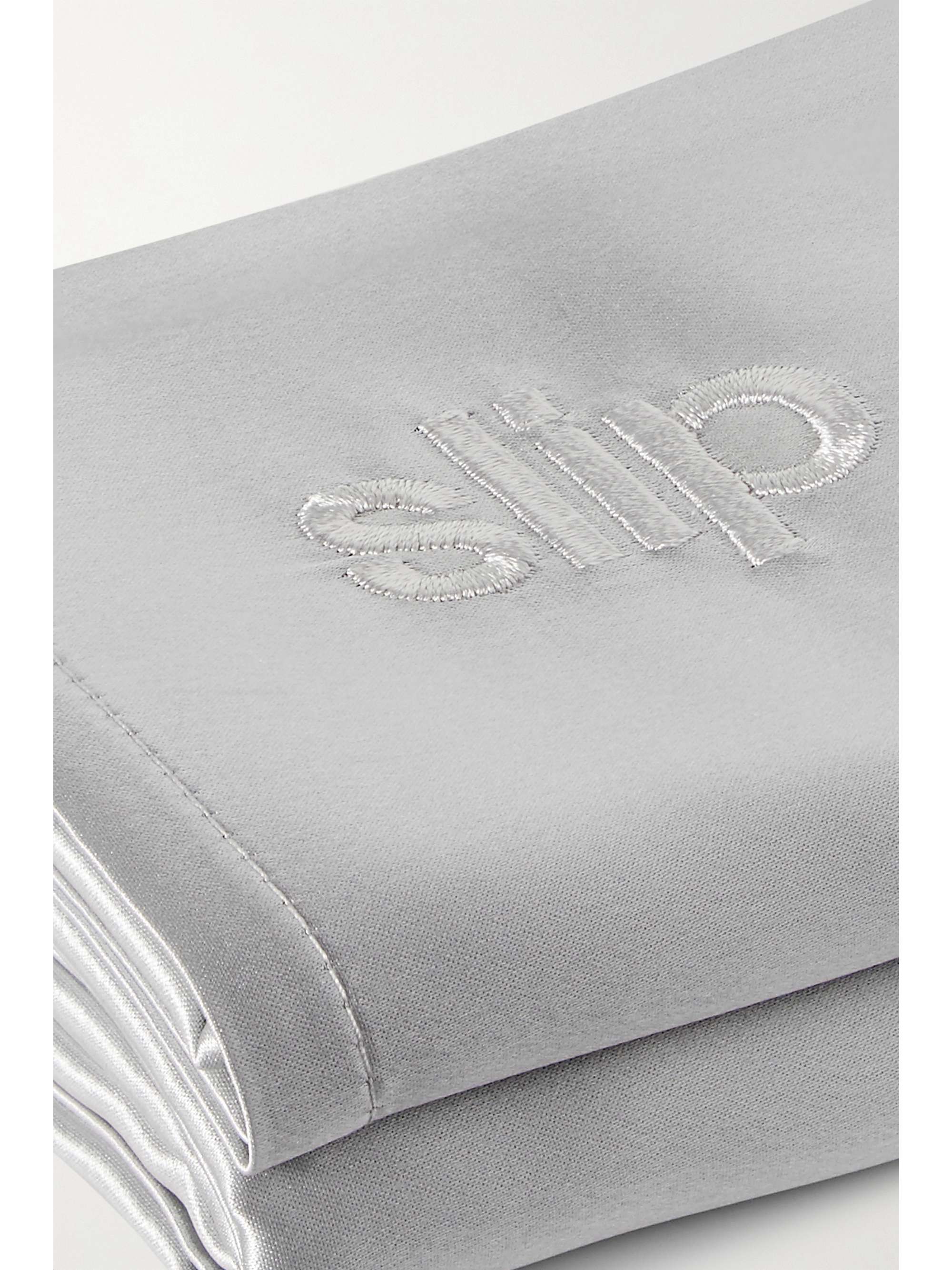 SLIP Embroidered silk queen pillowcase