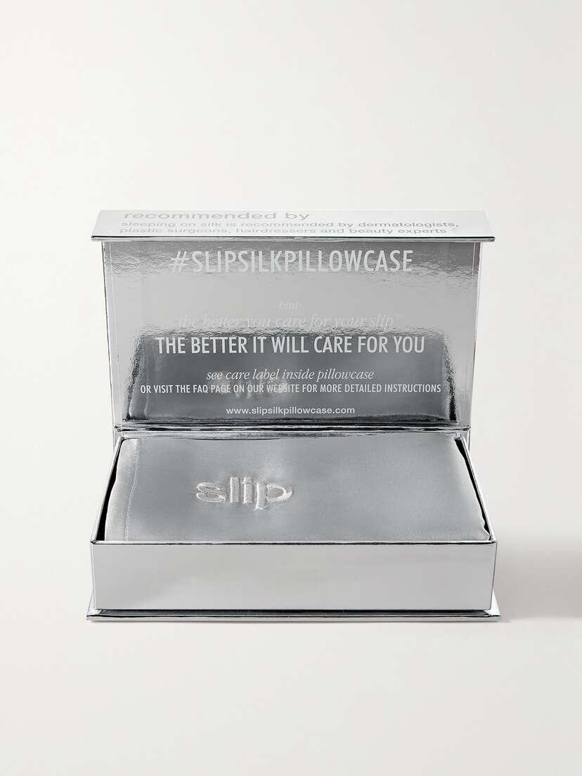 Slip Embroidered Silk Queen Pillowcase