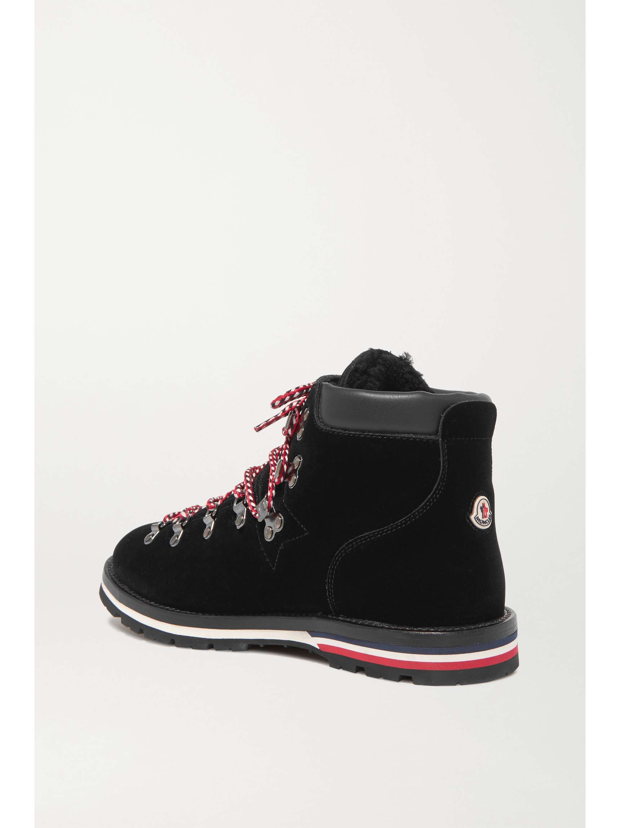MONCLER Blanche shearling-lined velvet ankle boots