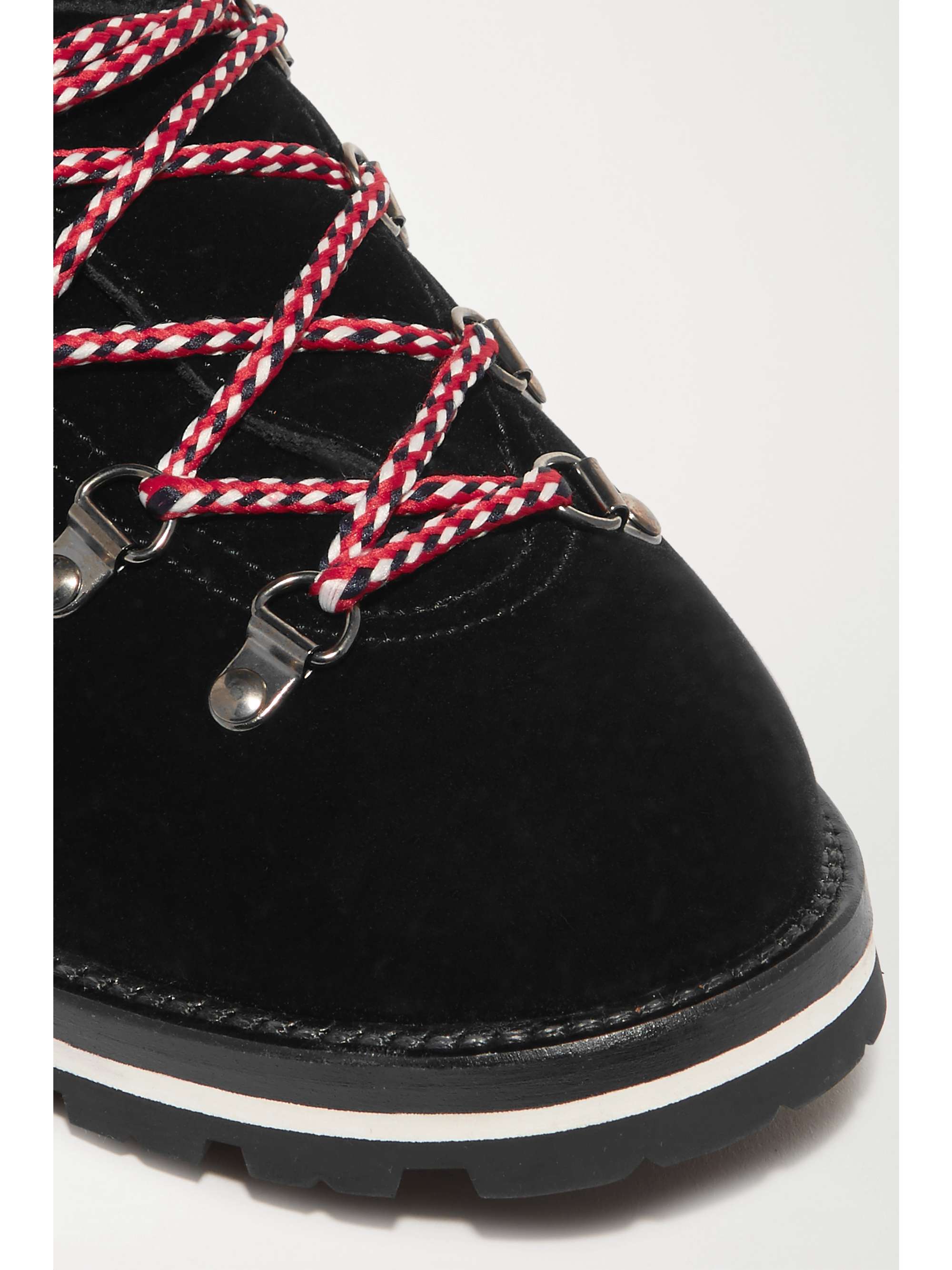 MONCLER Blanche shearling-lined velvet ankle boots