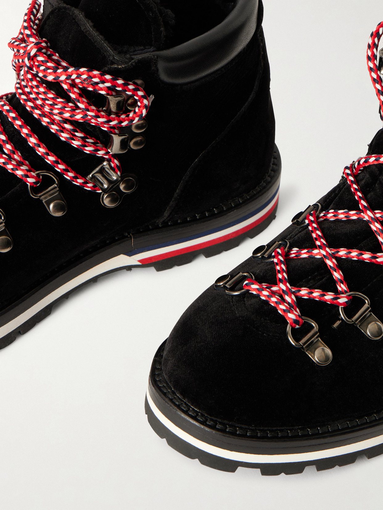 Blanche Shearling-Lined Velvet Ankle Boots
