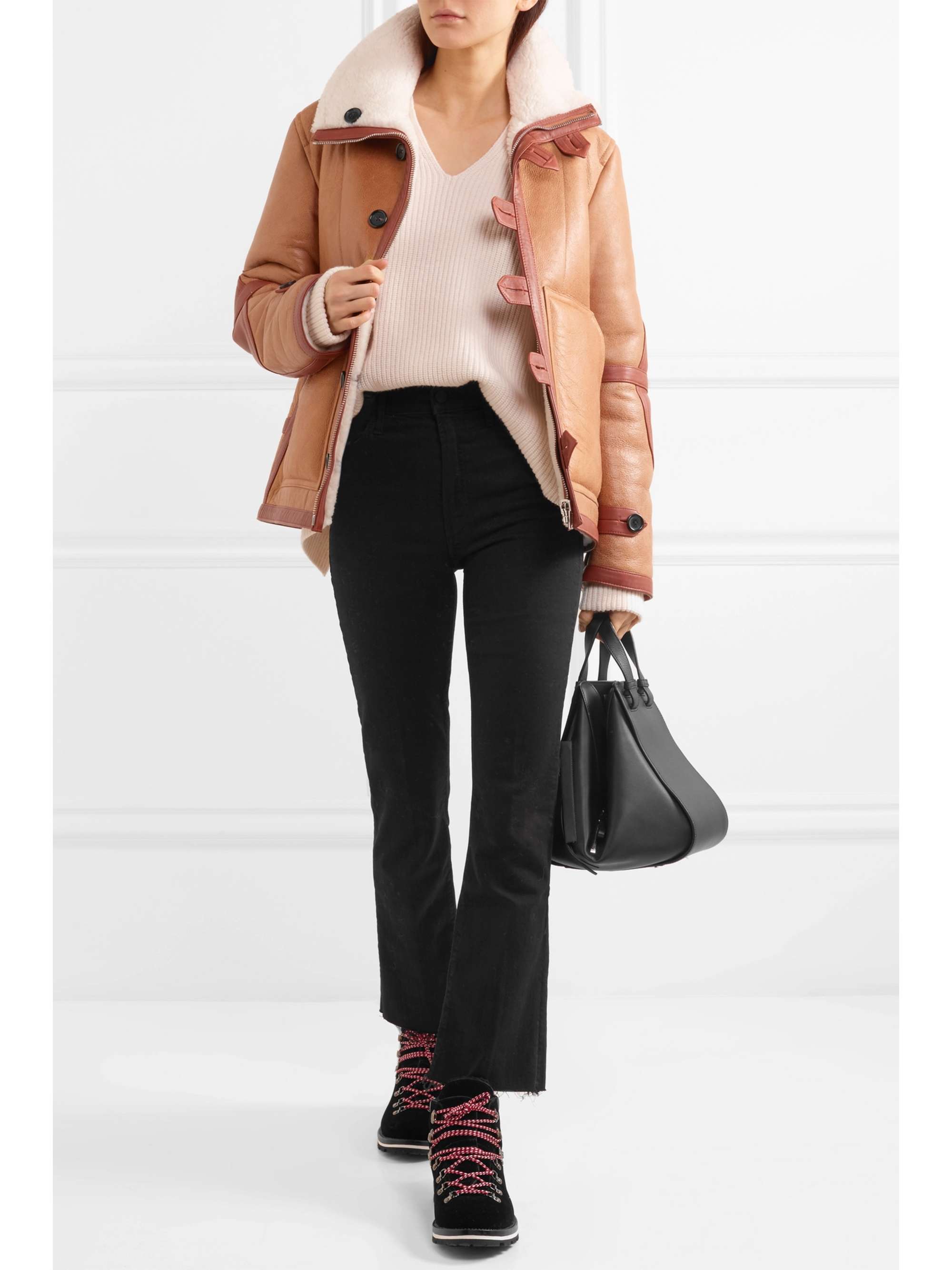 MONCLER Blanche shearling-lined velvet ankle boots