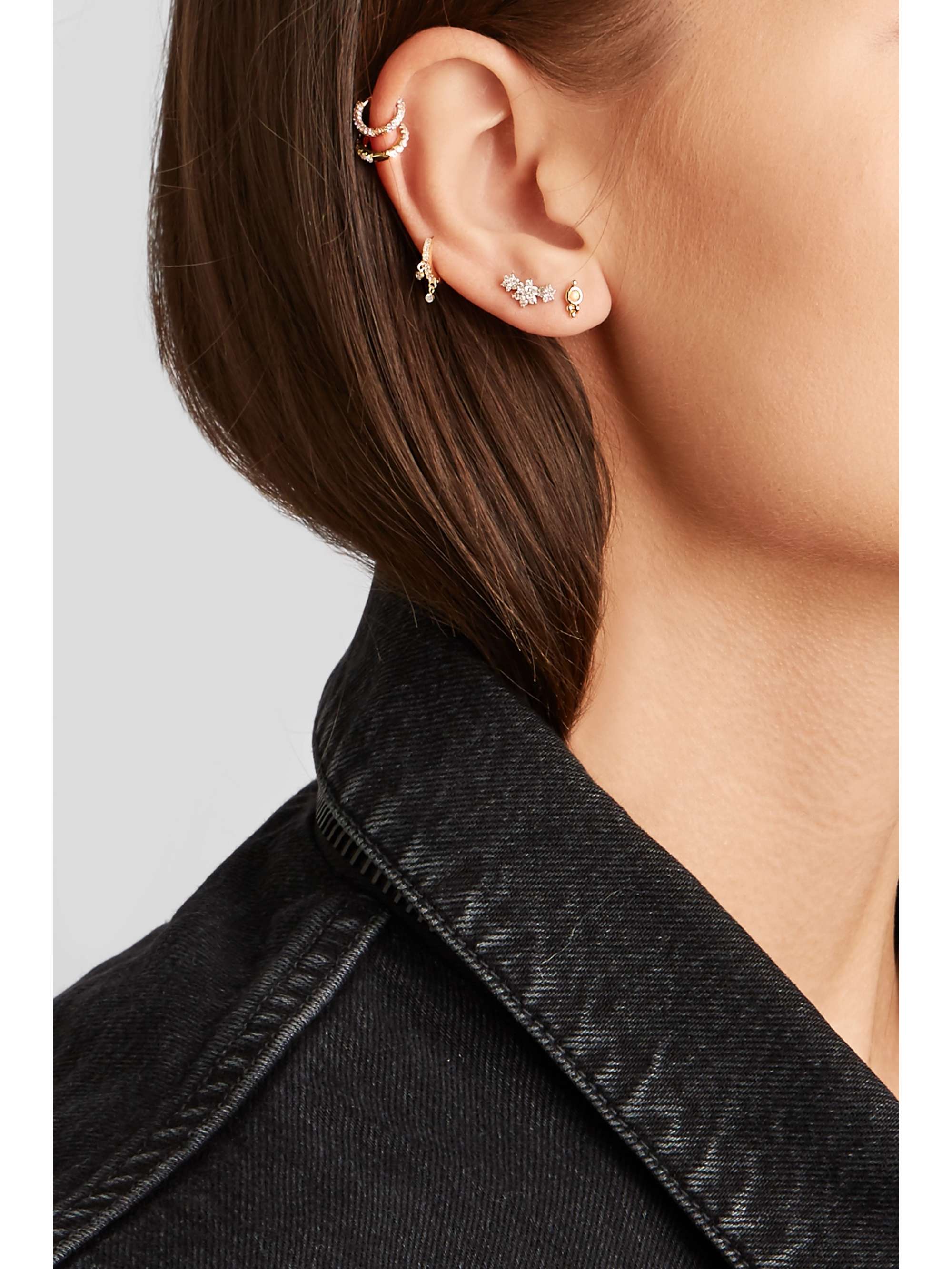 MARIA TASH Trinity 14-karat gold opal earring