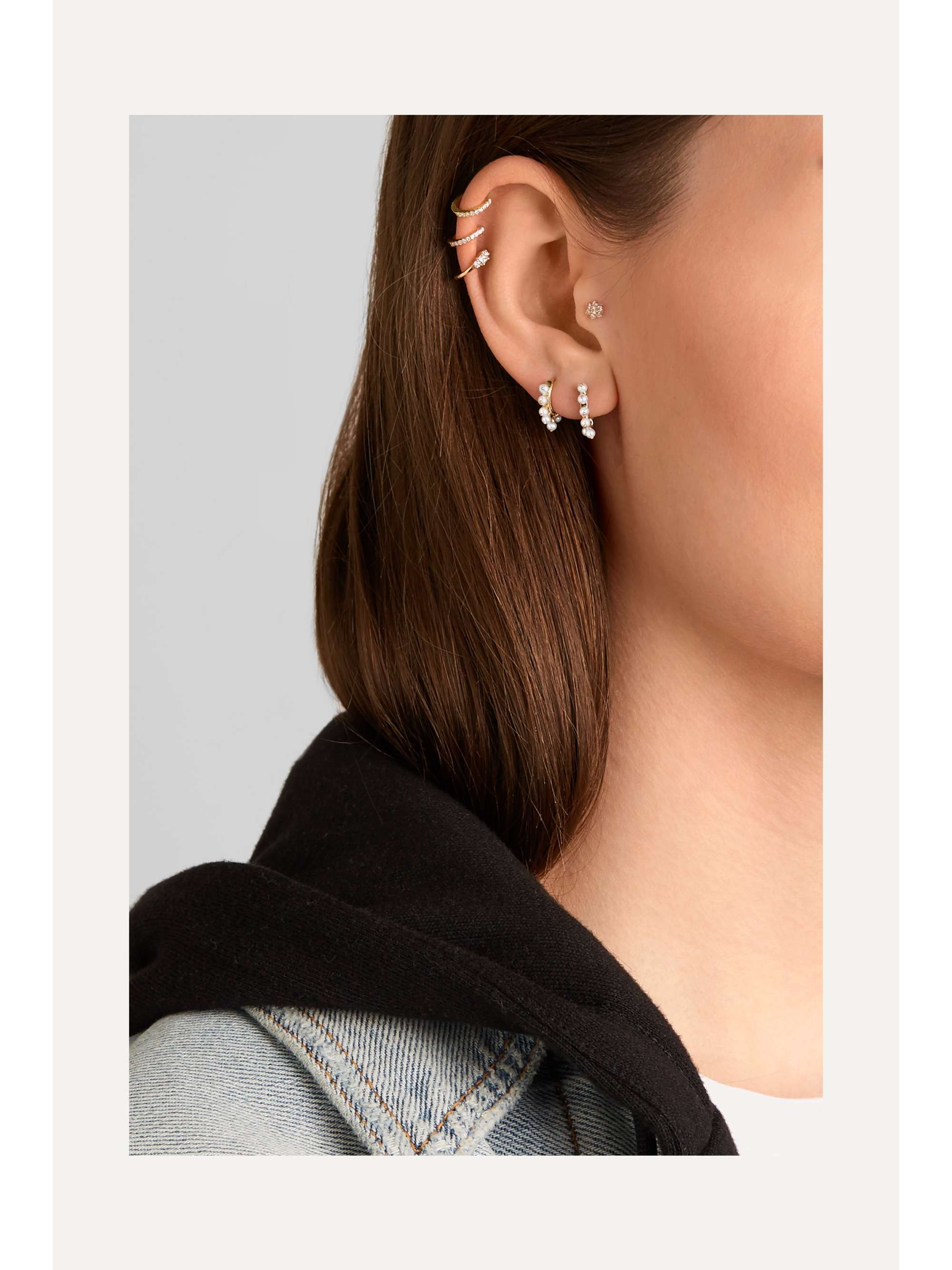 MARIA TASH 18-karat rose gold pearl earring