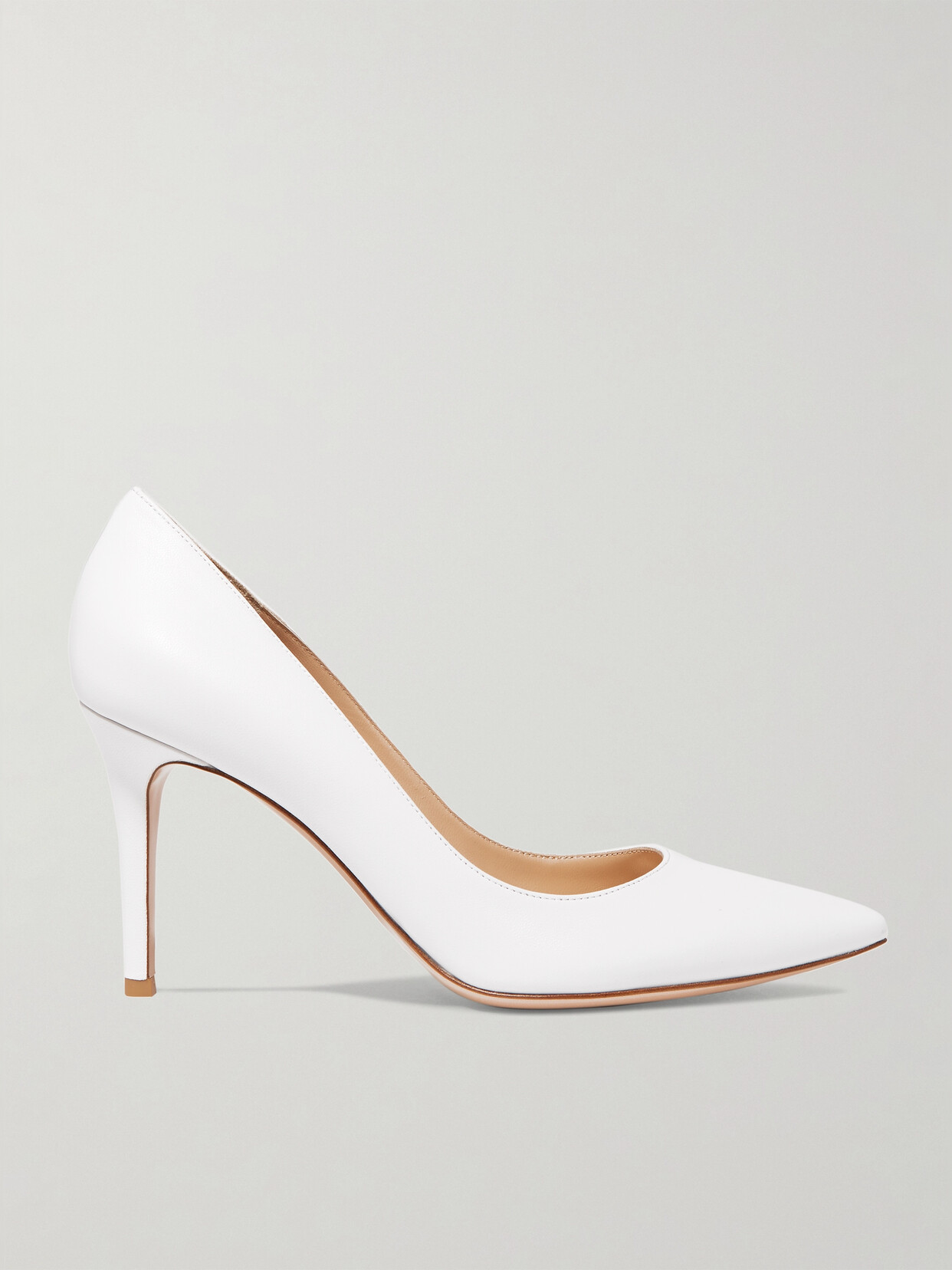 Gianvito Rossi 85 Leather Pumps In White