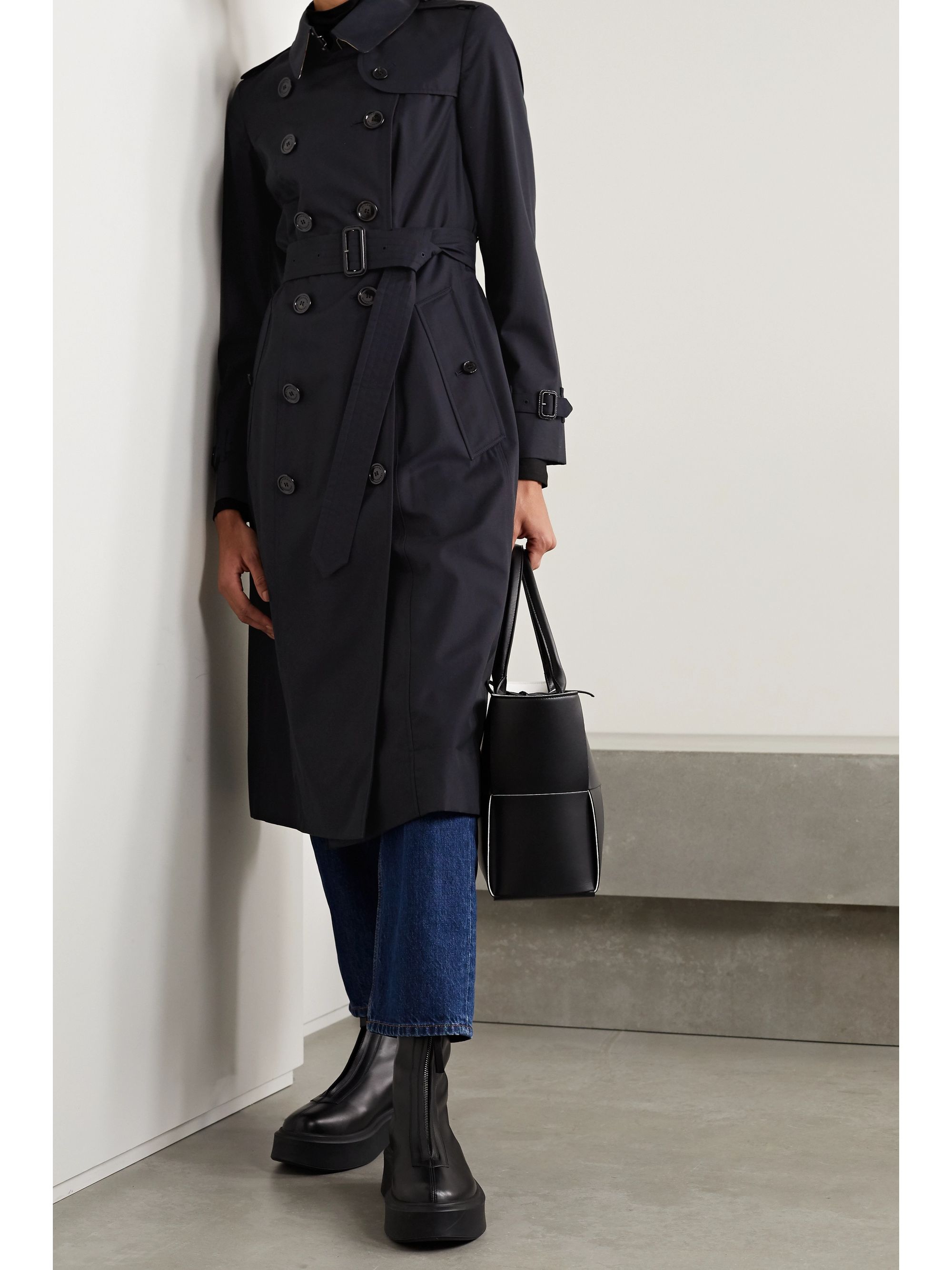 Long blue trench coat Clearance