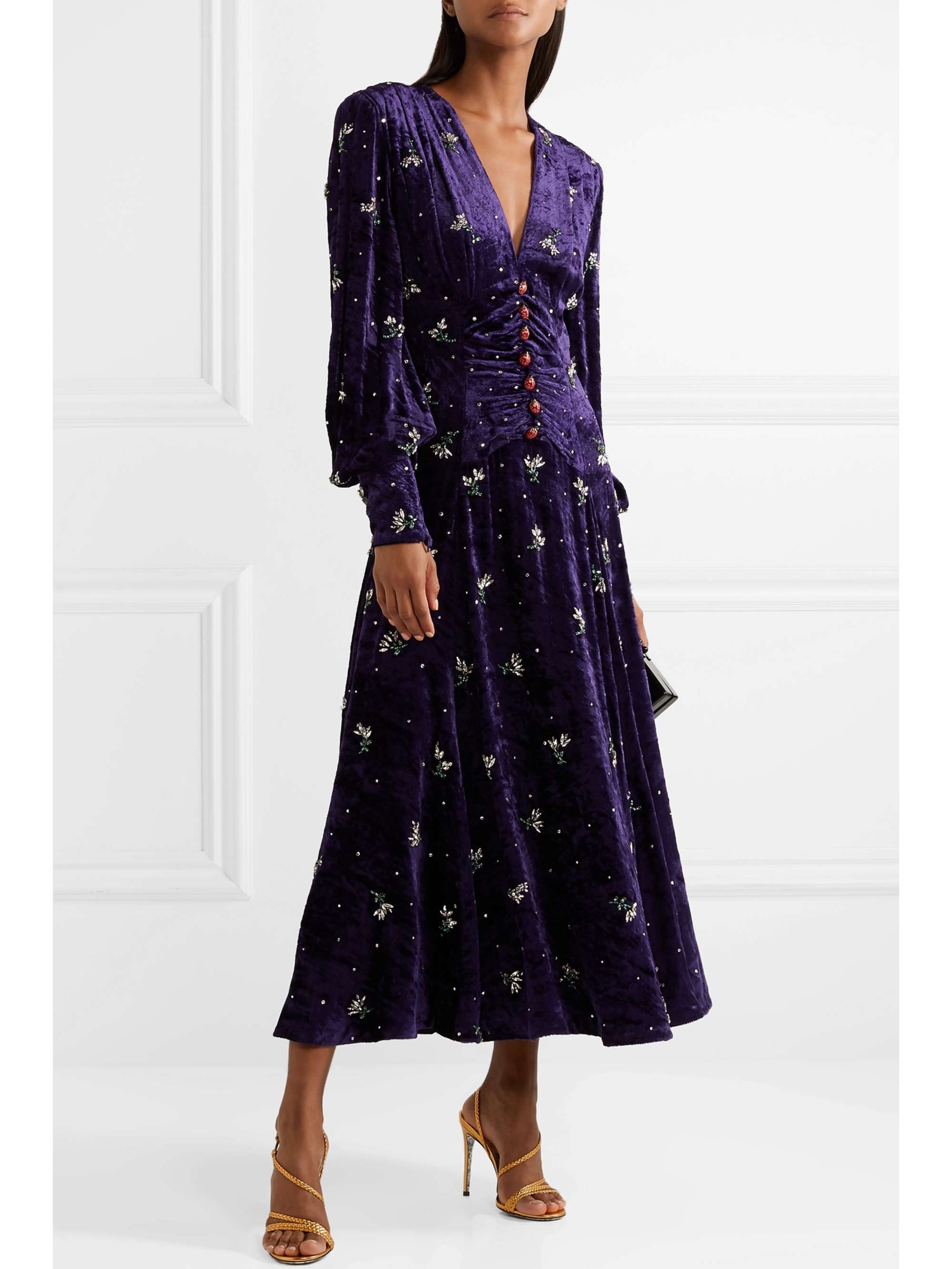 Midi dress velvet Outlet