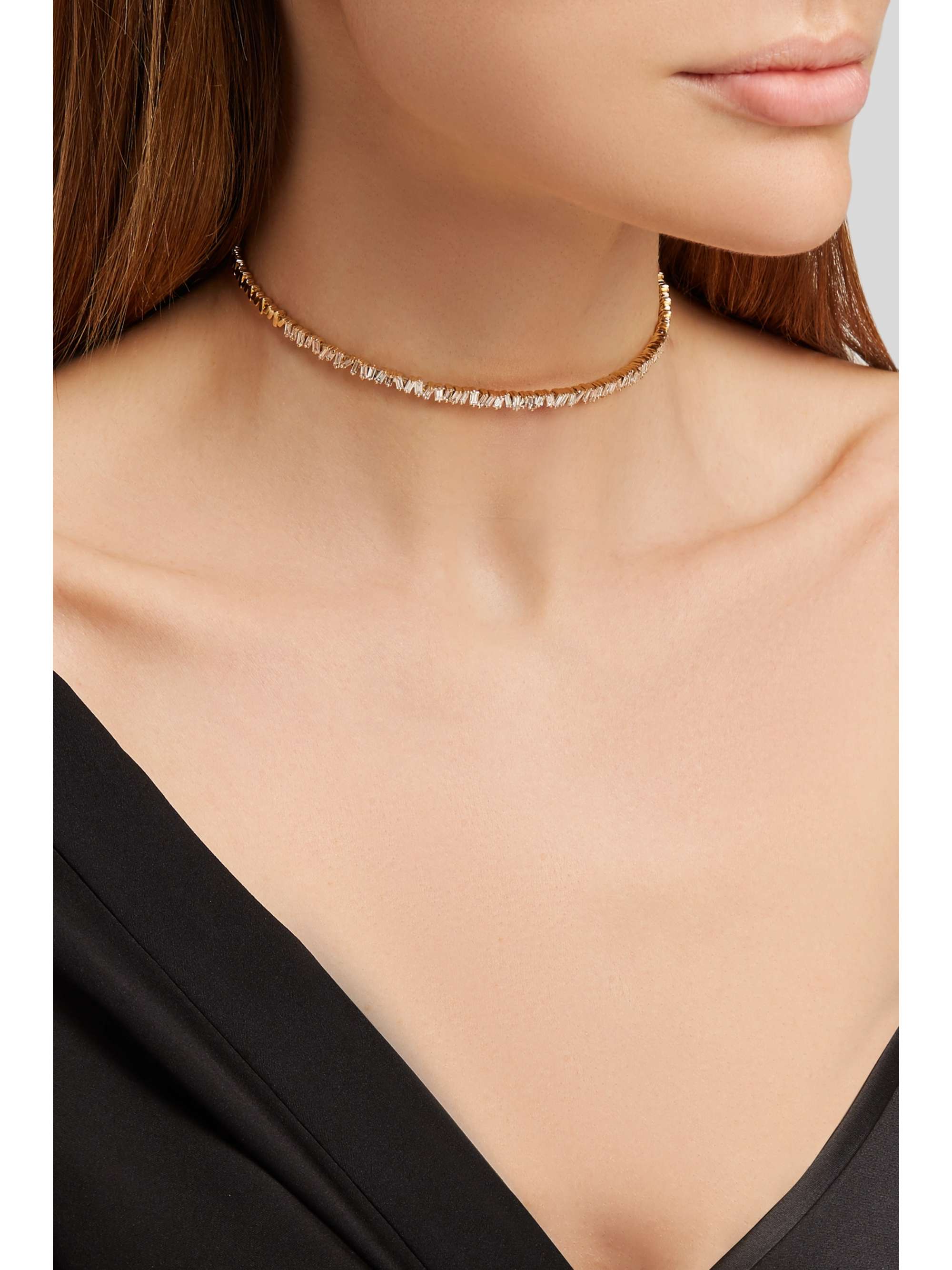 SUZANNE KALAN 18-karat gold diamond choker