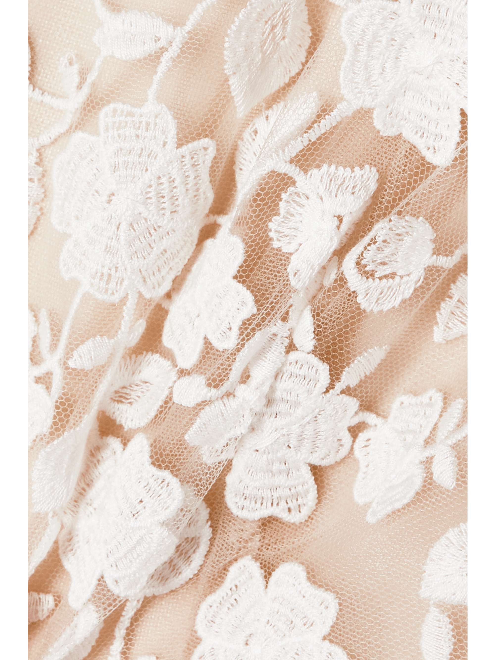 RIME ARODAKY Patsy lace-trimmed embroidered tulle and crepe jumpsuit