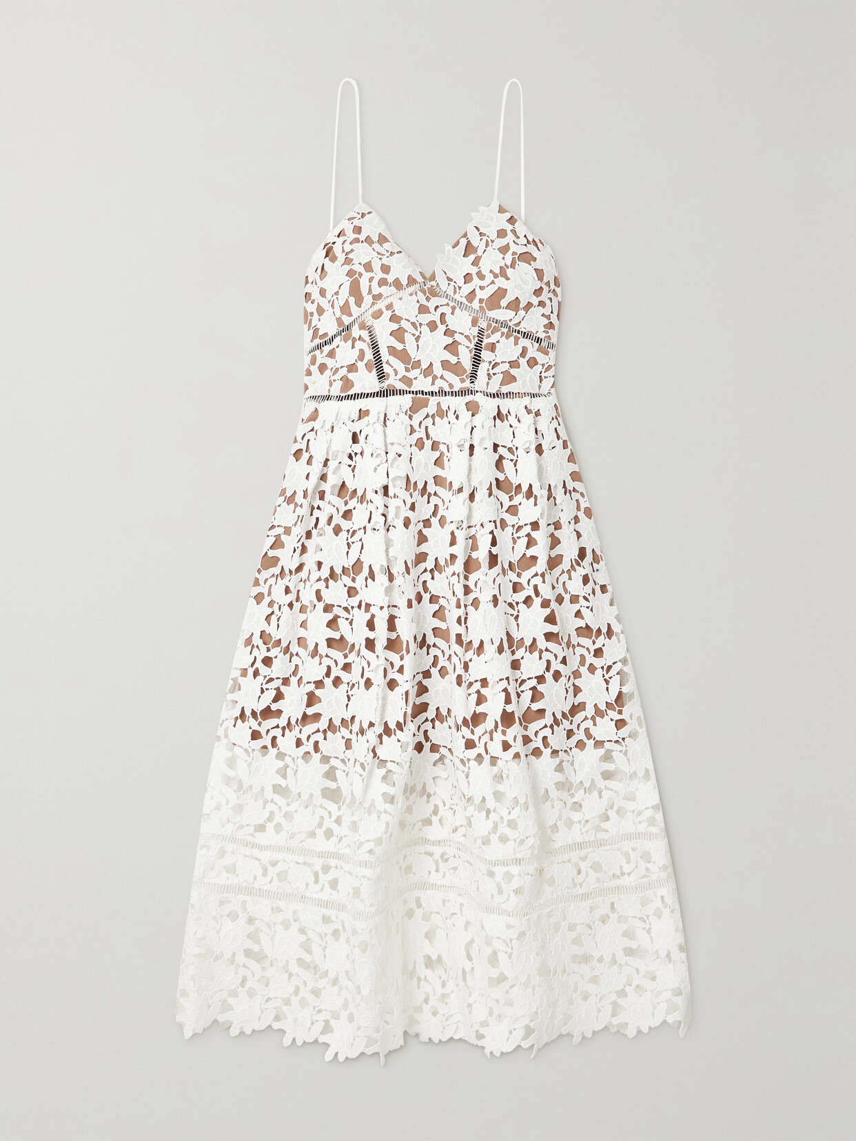 Shop Self-portrait Azaelea Guipure Lace Dress In Ivory