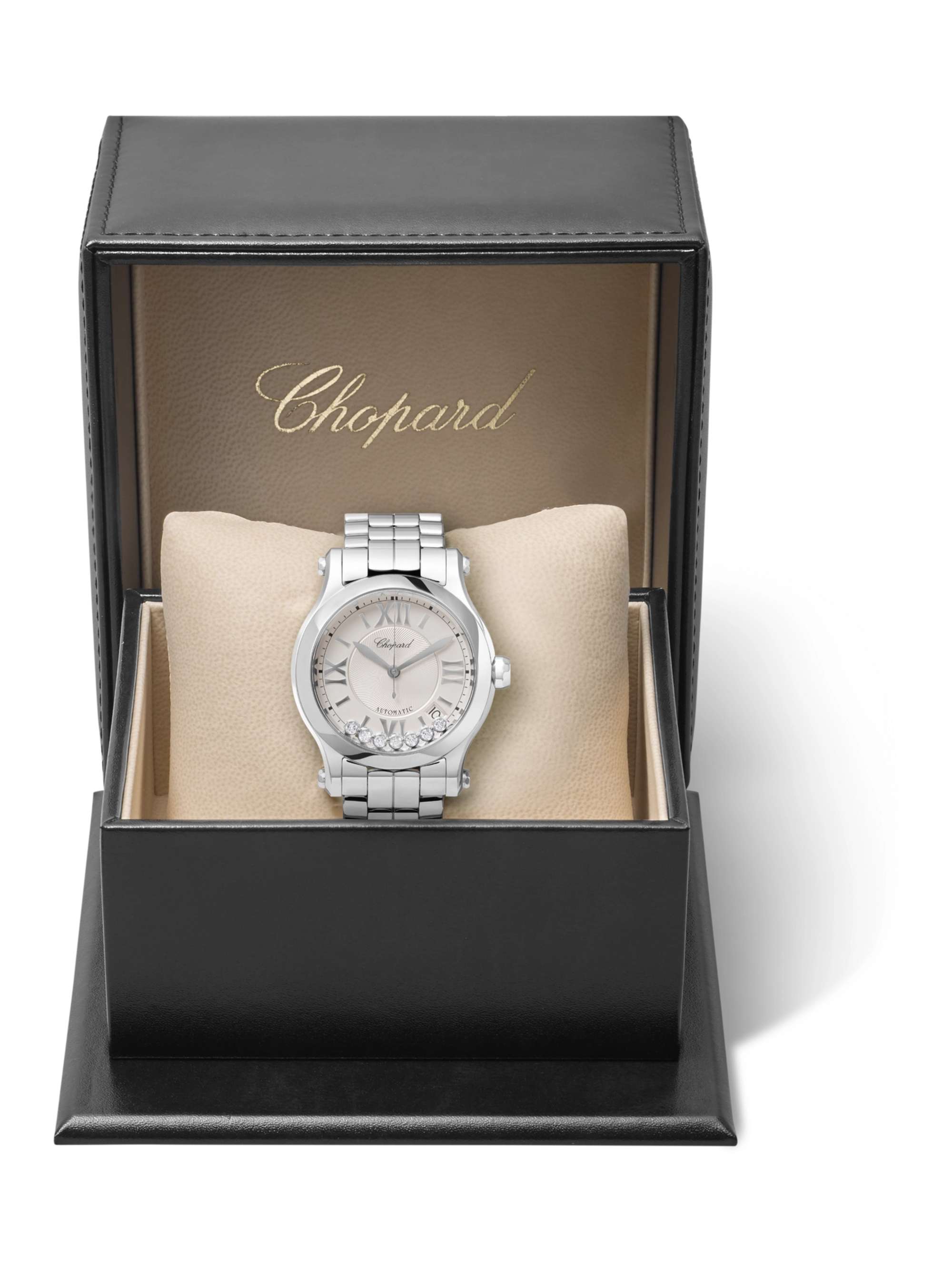 CHOPARD Happy Sport Automatic 36mm stainless steel and diamond watch