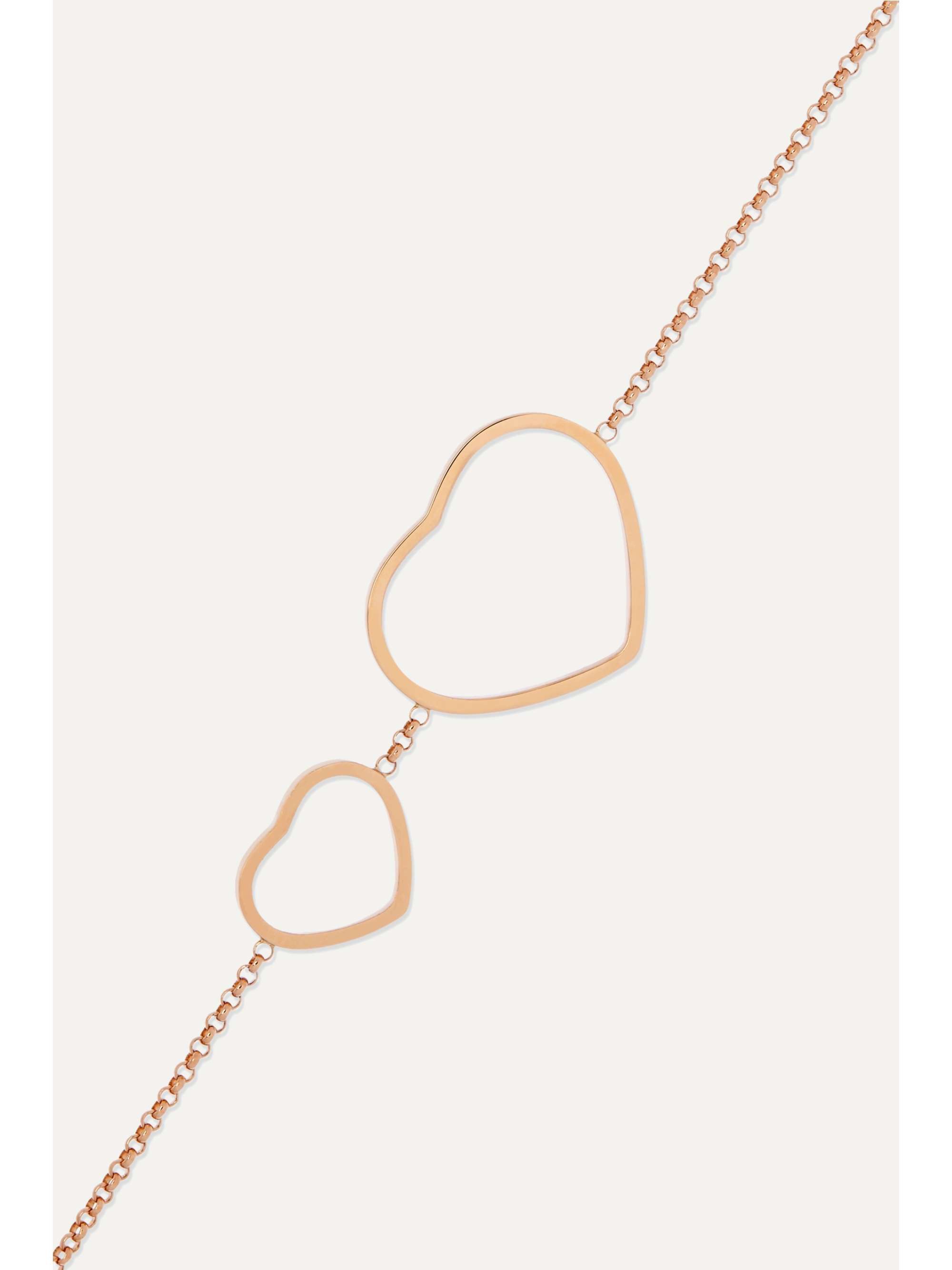 CHOPARD Happy Hearts 18-karat rose gold, diamond and mother-of-pearl necklace