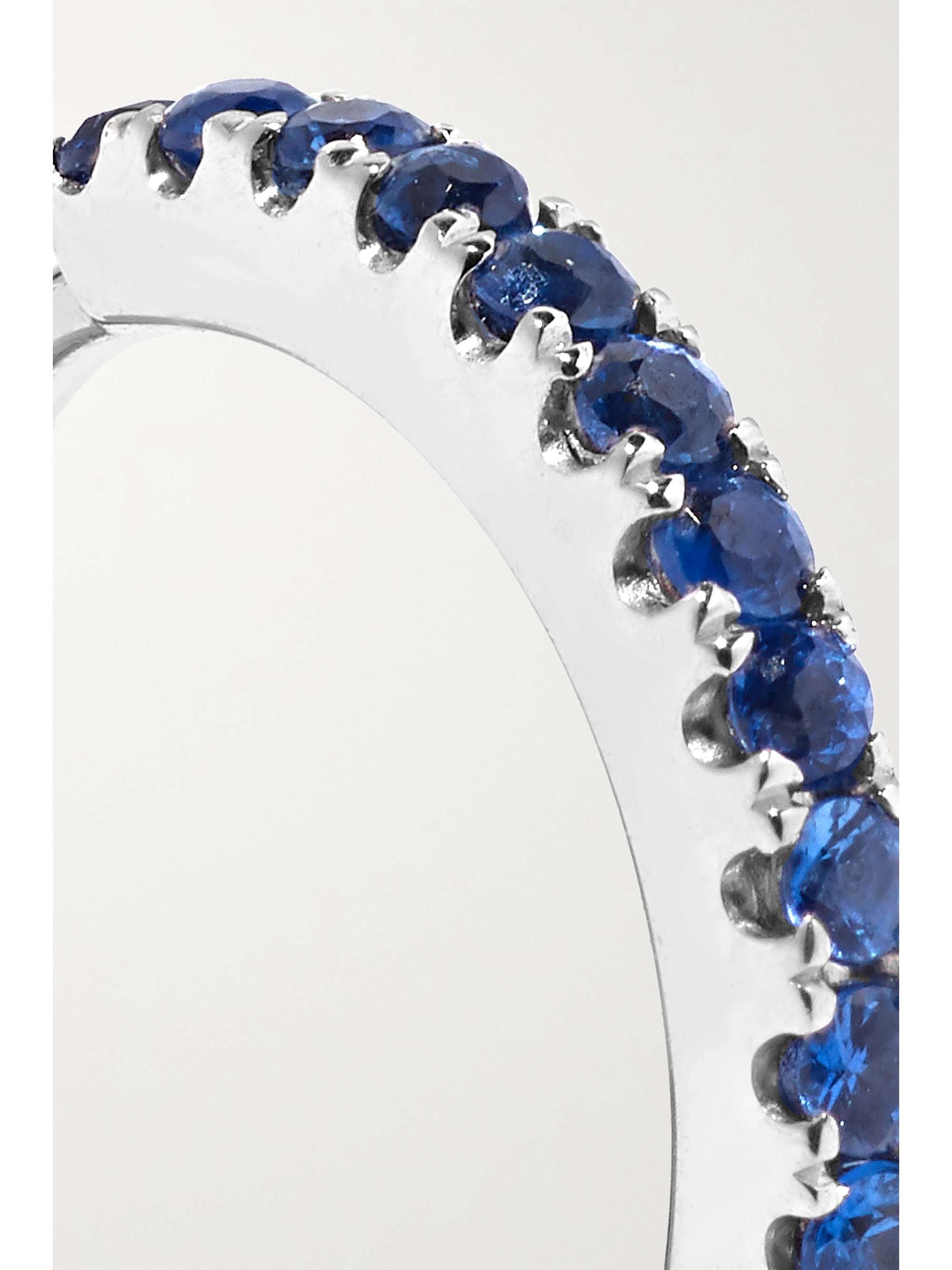 MARIA TASH 8mm 14-karat white gold sapphire hoop earring