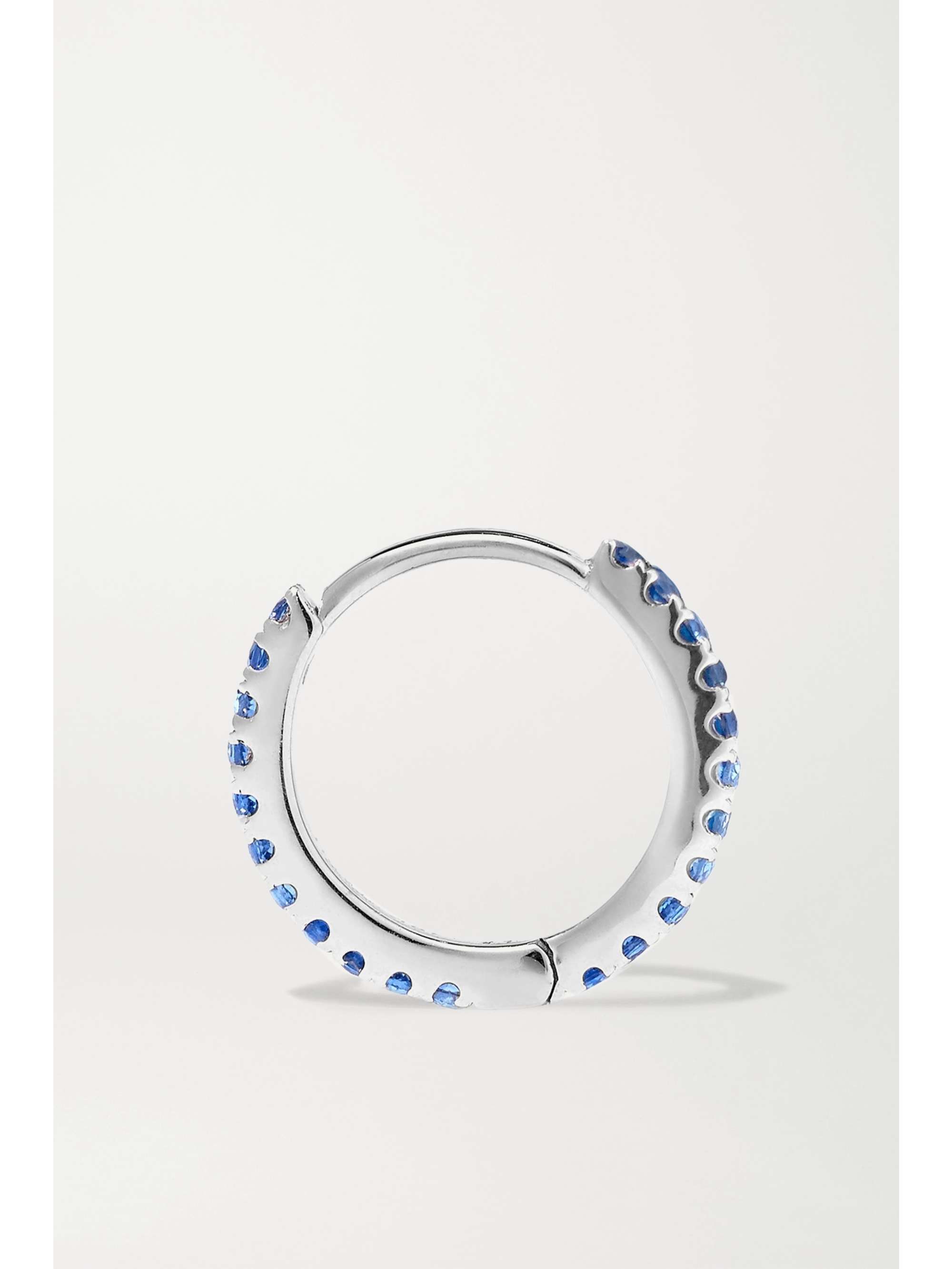MARIA TASH 8mm 14-karat white gold sapphire hoop earring