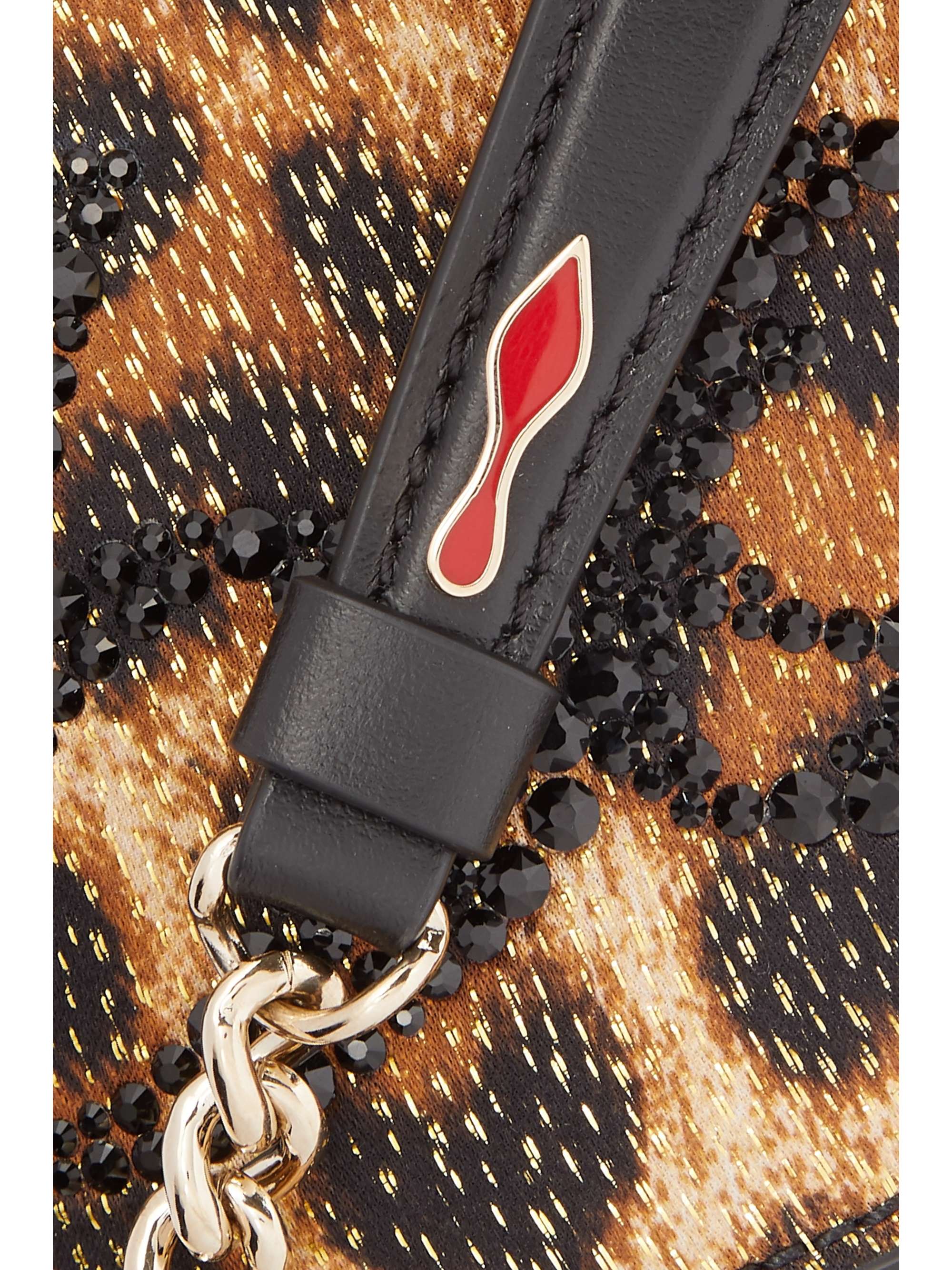 CHRISTIAN LOUBOUTIN Marie Jane embellished leopard-print Lurex and leather bucket bag