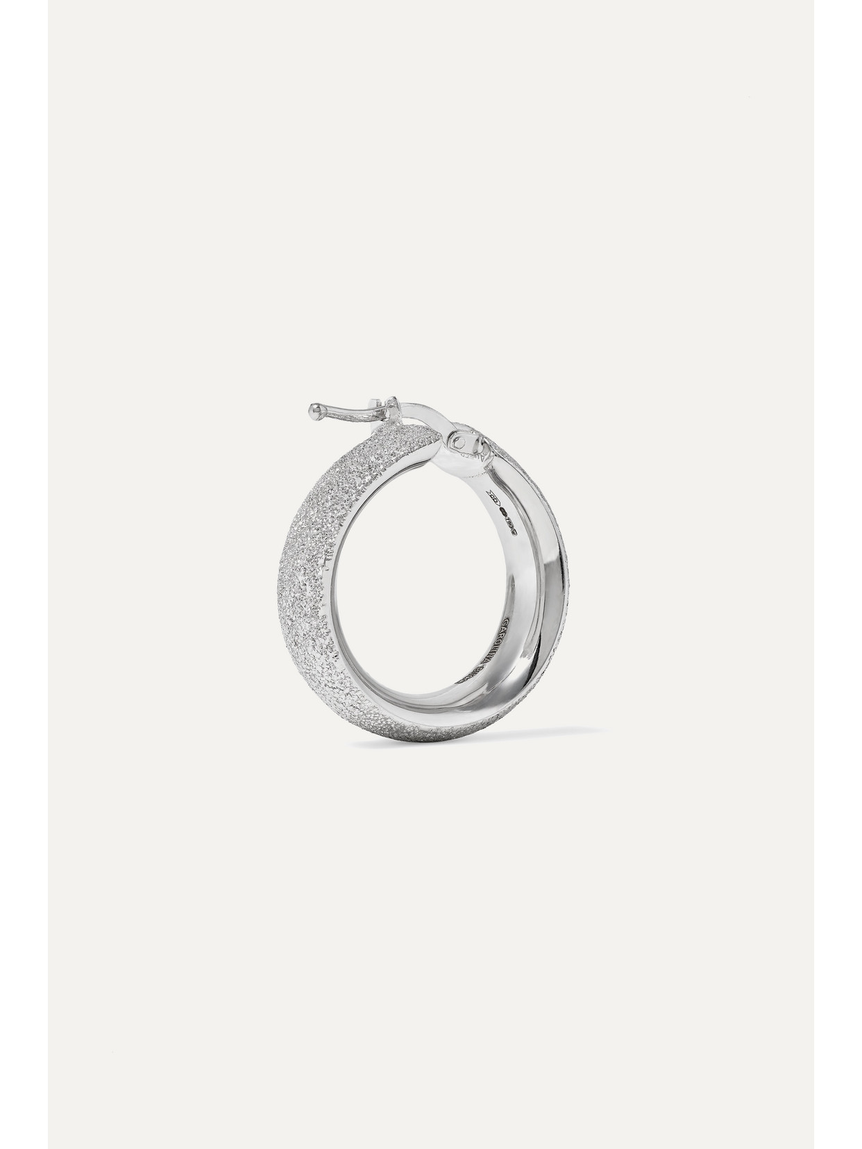 CAROLINA BUCCI FLORENTINE 18-KARAT WHITE GOLD HOOP EARRINGS 
