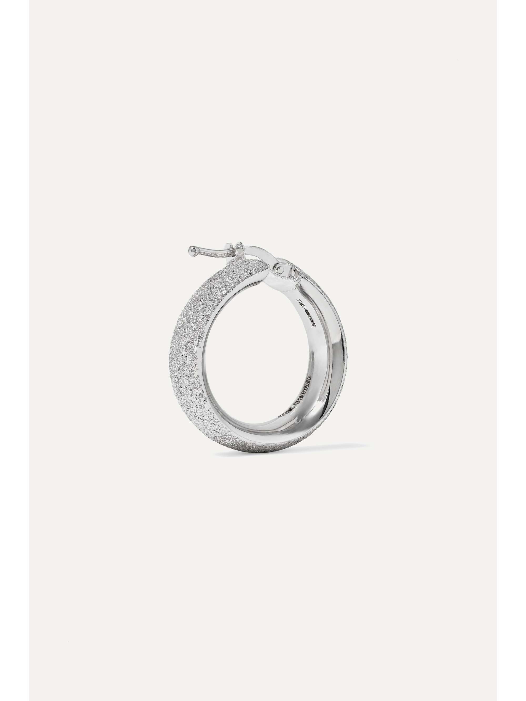 CAROLINA BUCCI Florentine 18-karat white gold hoop earrings