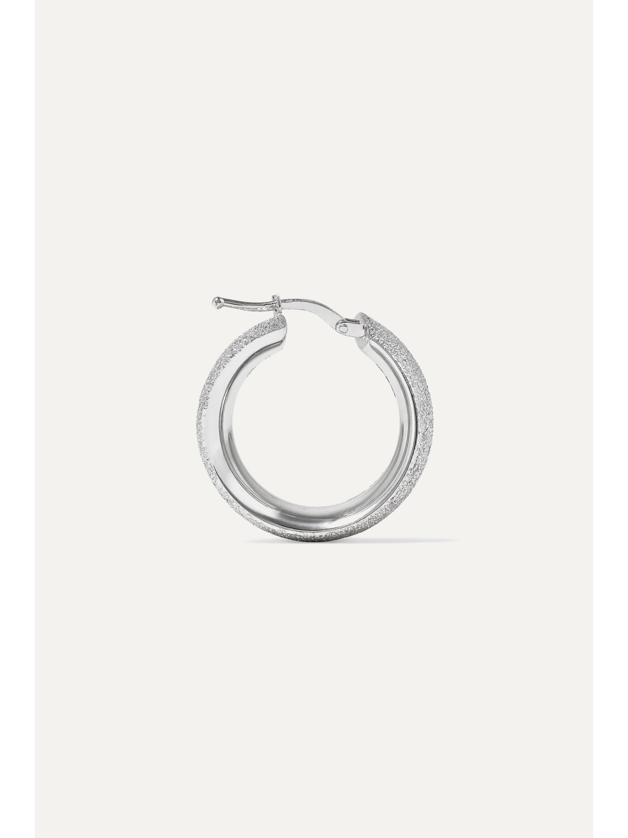 CAROLINA BUCCI FLORENTINE 18-KARAT WHITE GOLD HOOP EARRINGS 