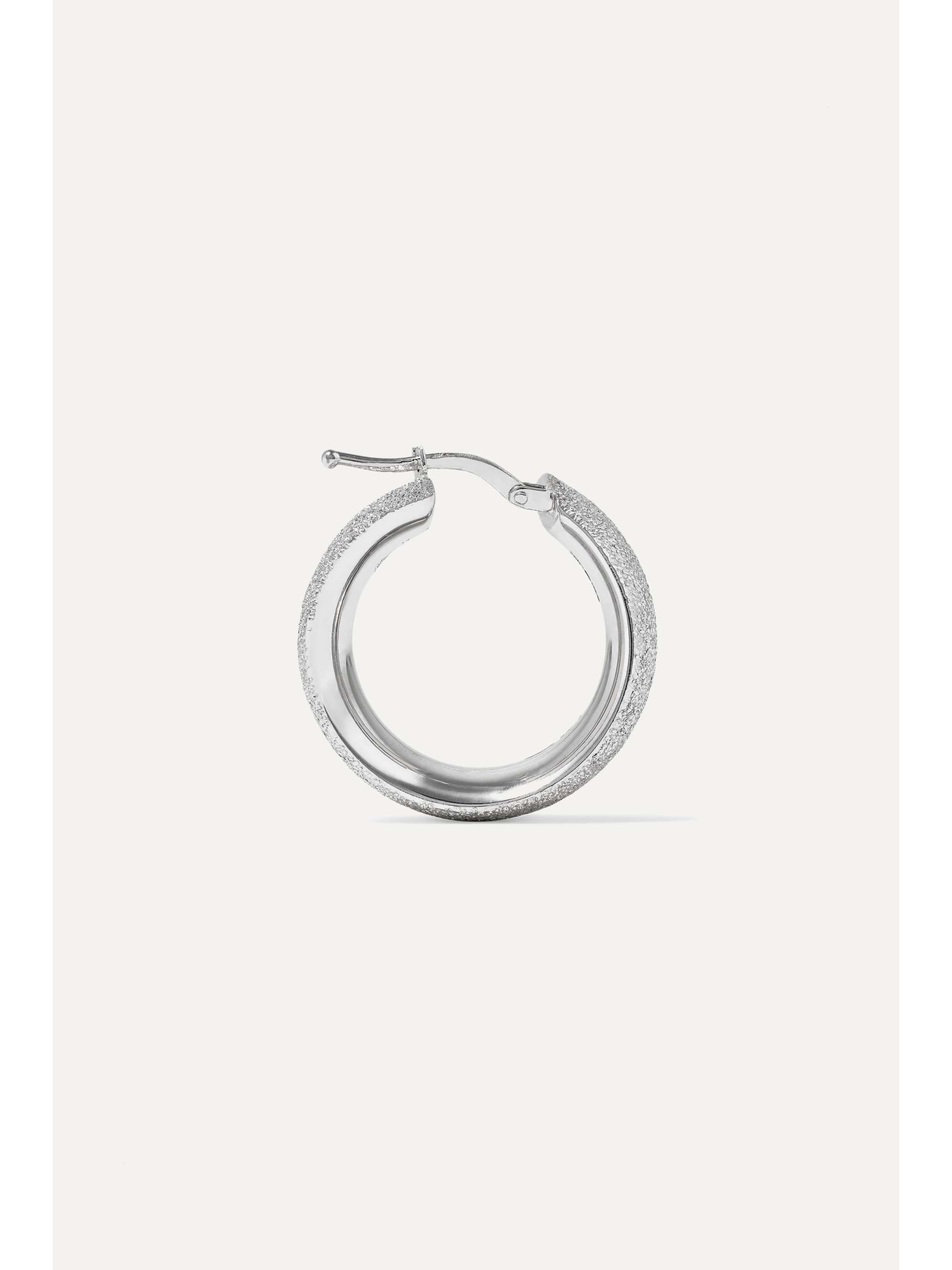 CAROLINA BUCCI Florentine 18-karat white gold hoop earrings