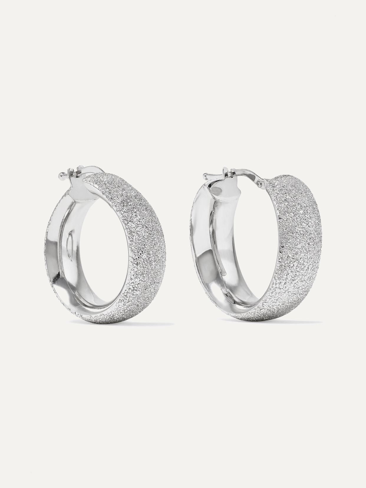 Carolina Bucci Florentine 18-karat White Gold Hoop Earrings