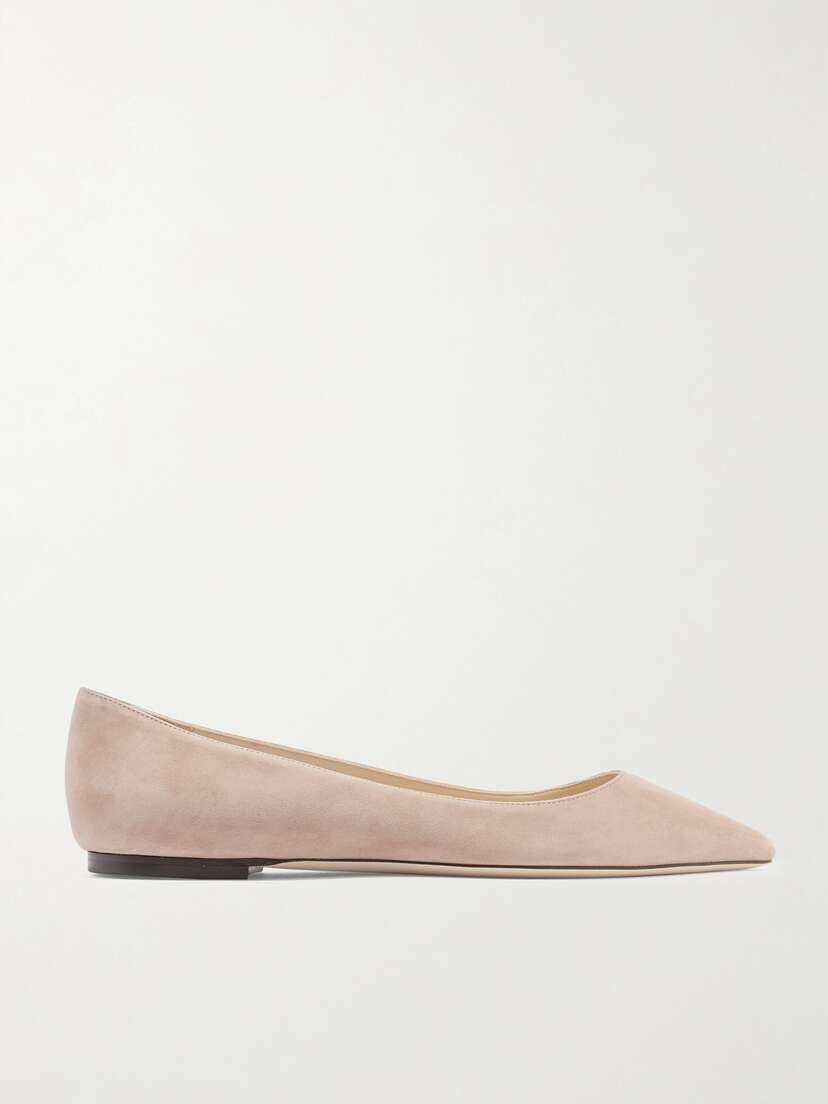 Jimmy Choo Romy Suede Point-toe Flats