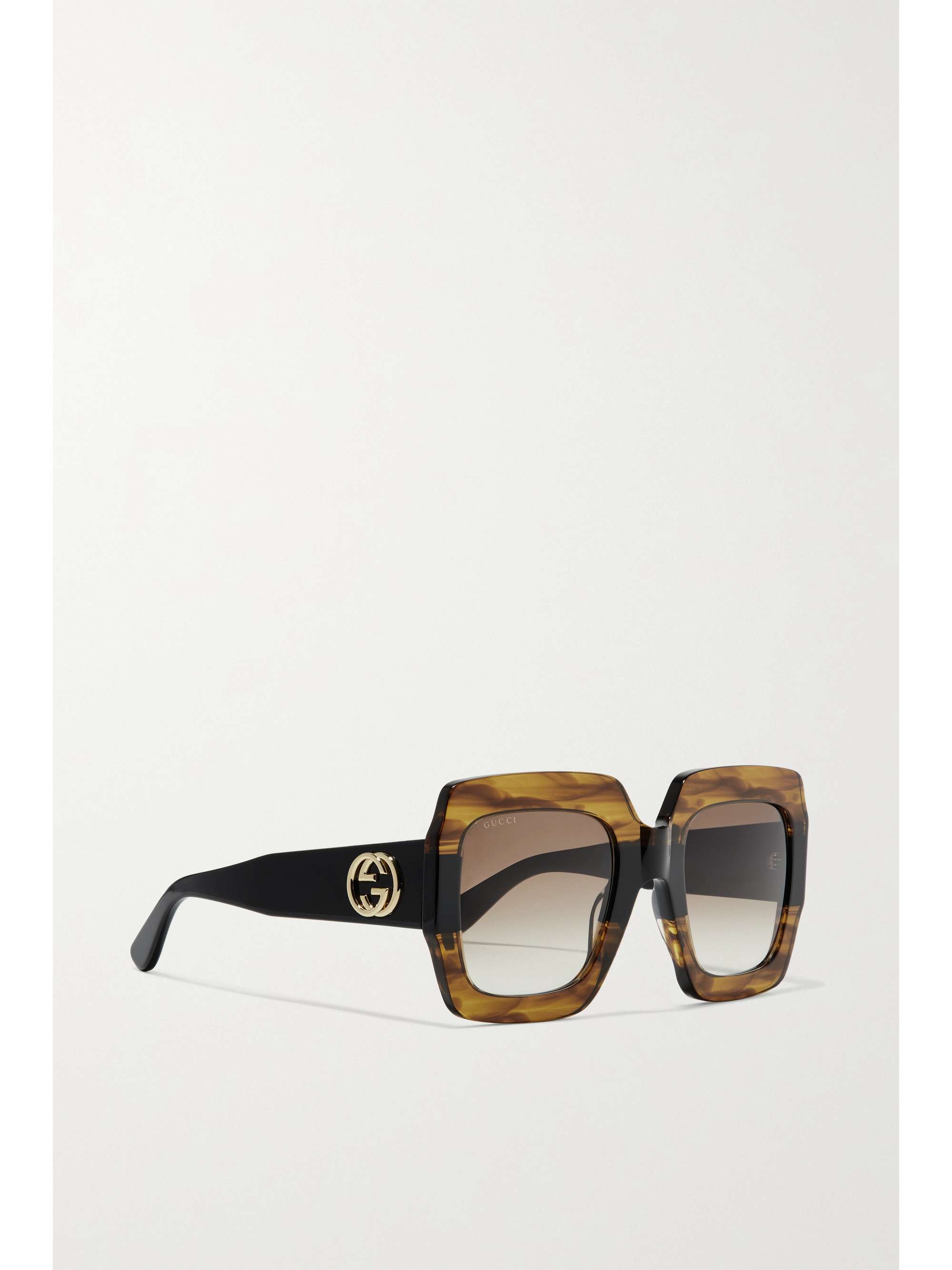 GUCCI EYEWEAR Oversized square-frame tortoiseshell acetate sunglasses ...