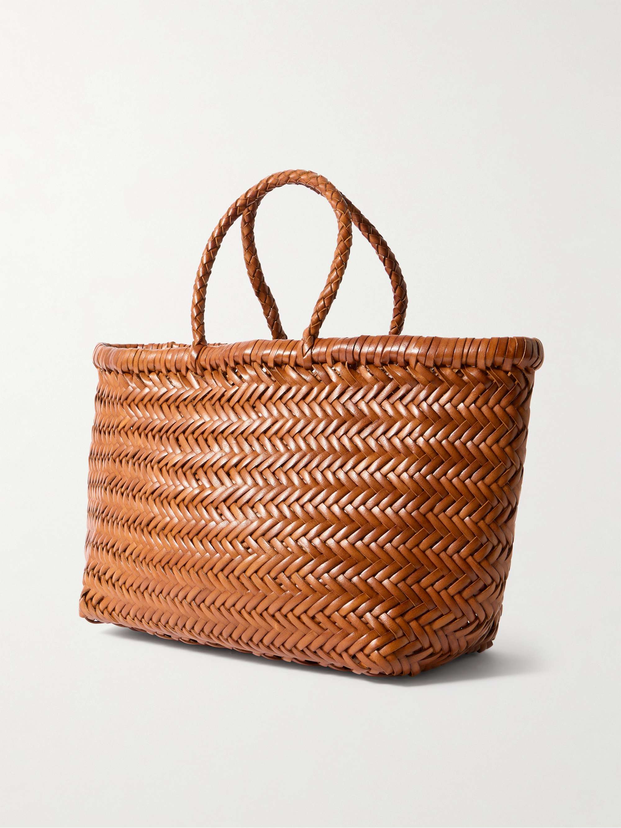 DRAGON DIFFUSION Bamboo Triple Jump small woven leather tote
