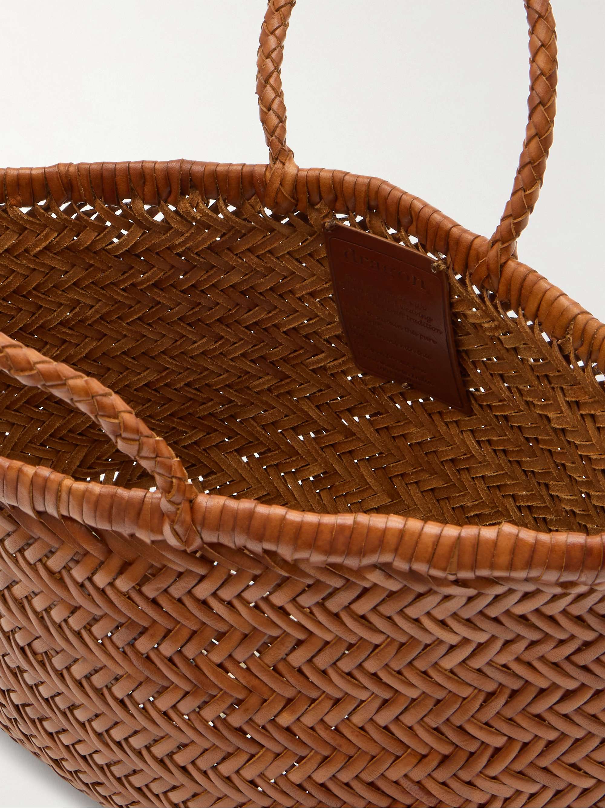 DRAGON DIFFUSION Bamboo Triple Jump small woven leather tote