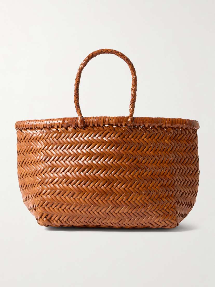 Dragon Diffusion Bamboo Triple Jump Small Woven Leather Tote