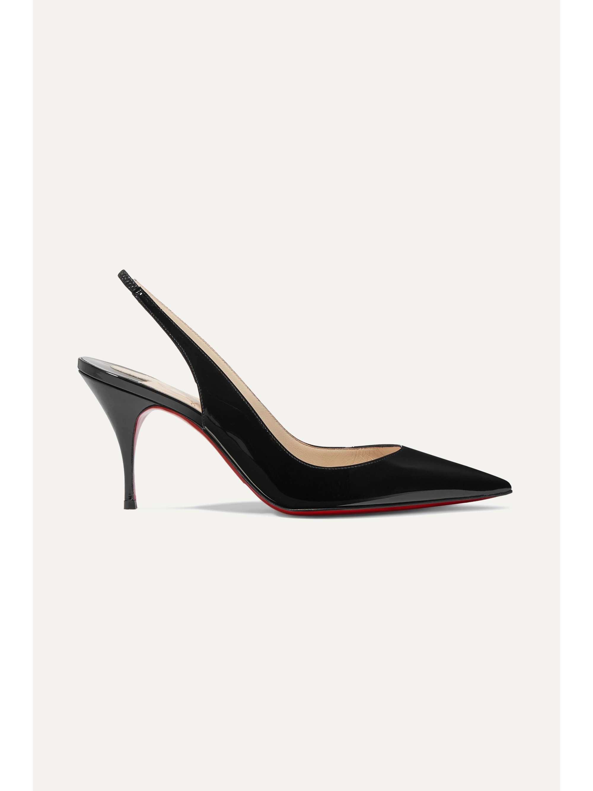 Black Clare 80 patent-leather slingback pumps | CHRISTIAN LOUBOUTIN |  NET-A-PORTER