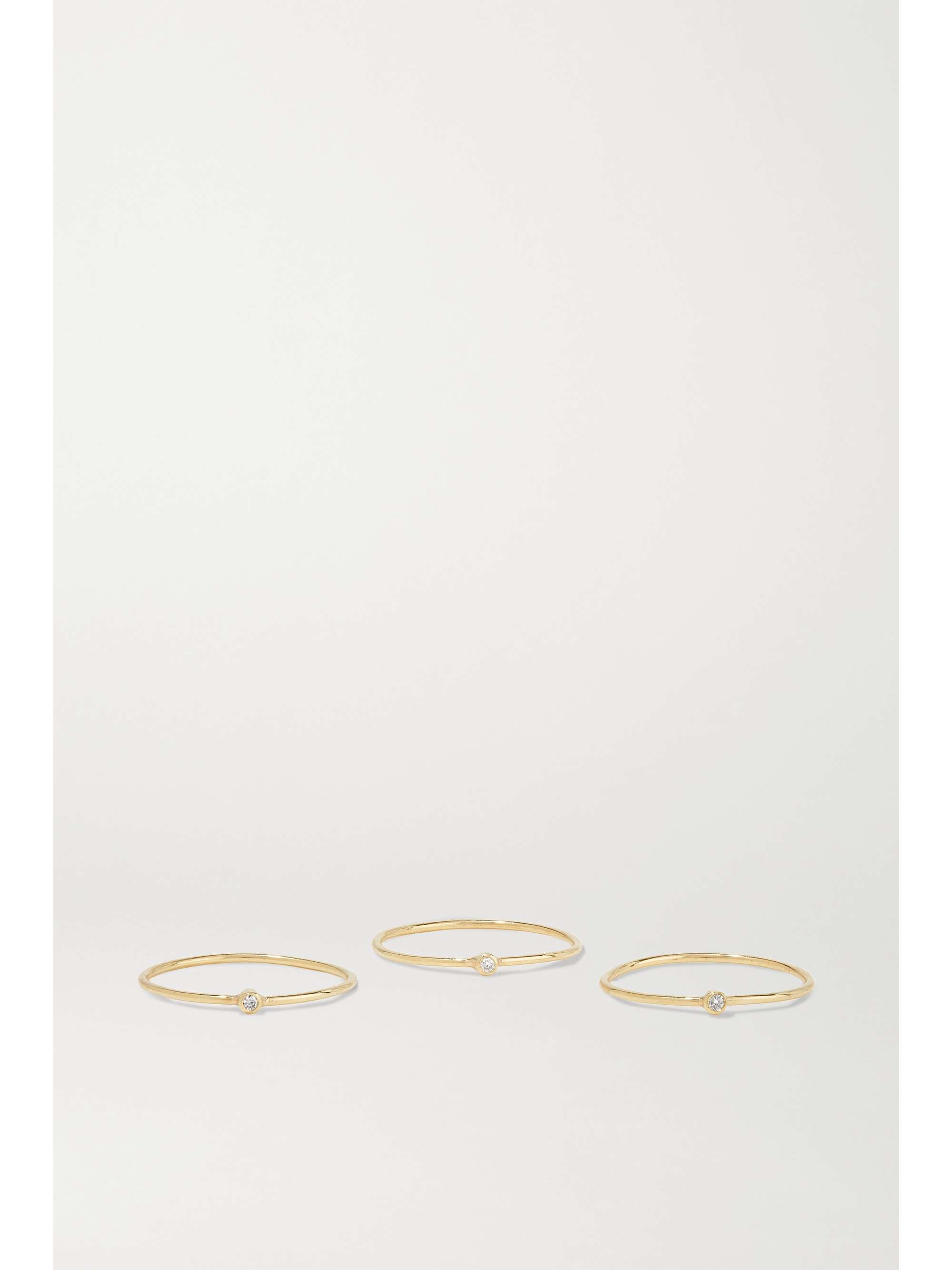 JENNIFER MEYER Set of three 18-karat gold diamond rings
