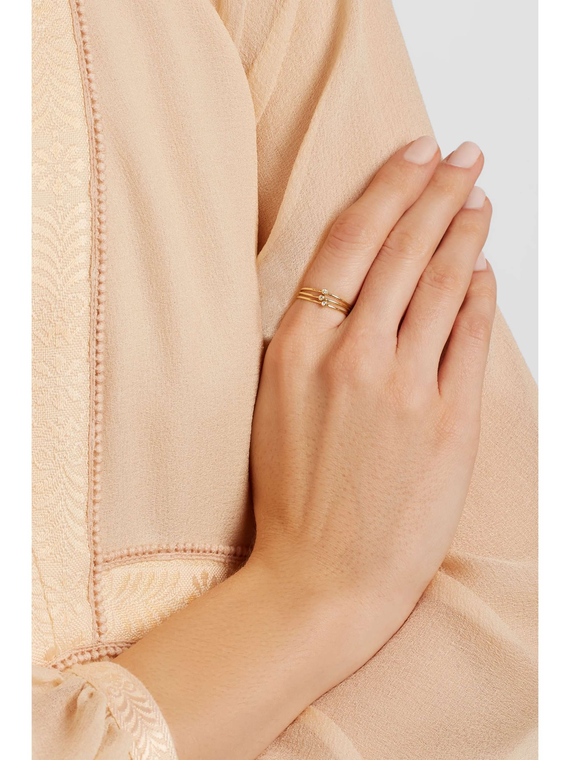 JENNIFER MEYER Set of three 18-karat gold diamond rings