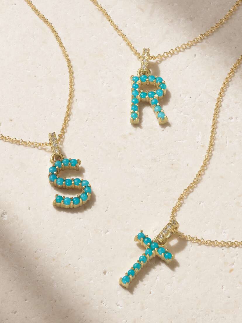 Jennifer Meyer Initial 18-karat Gold Diamond Necklace