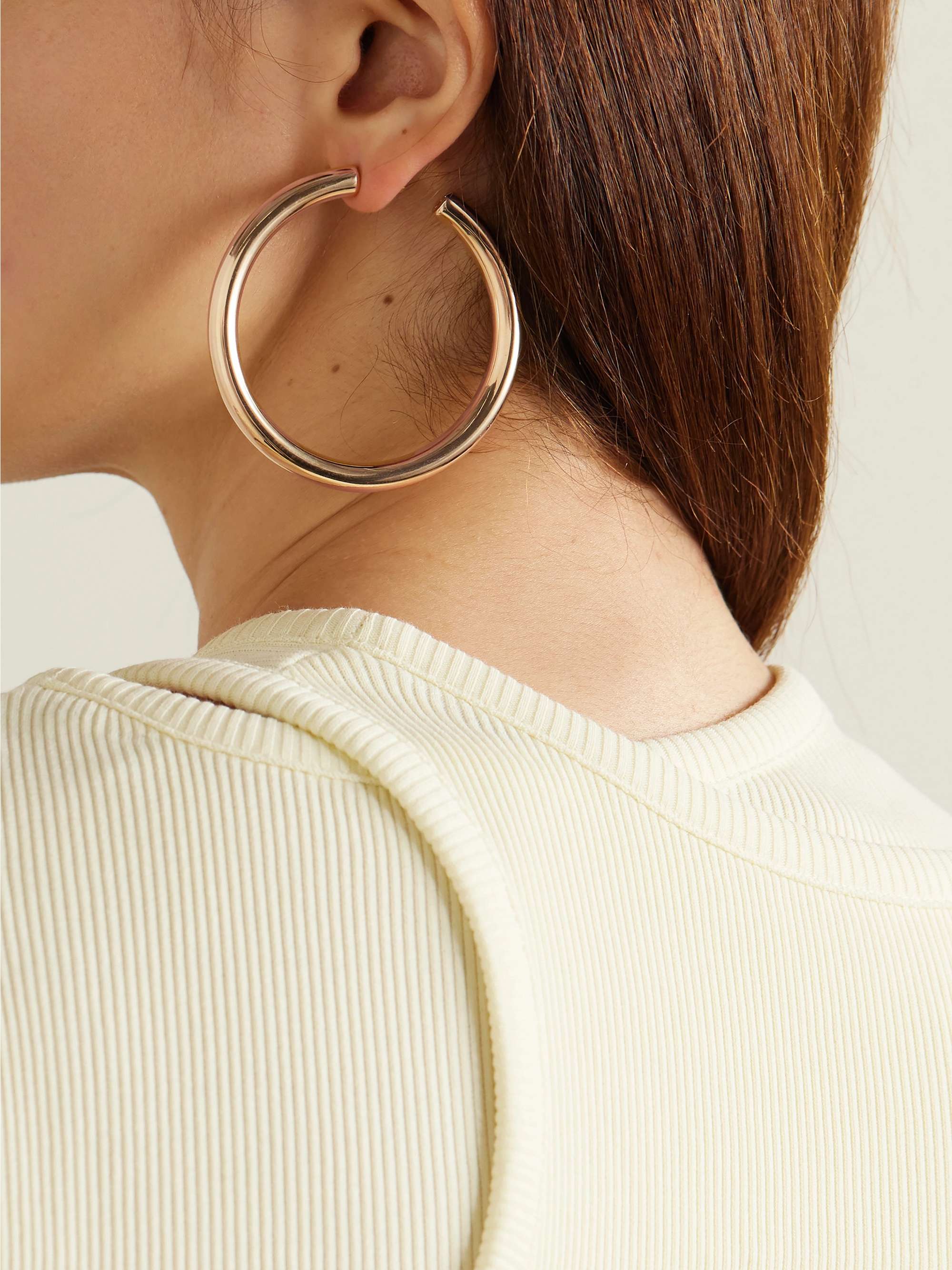 JENNIFER FISHER 2" Samira gold-plated hoop earrings