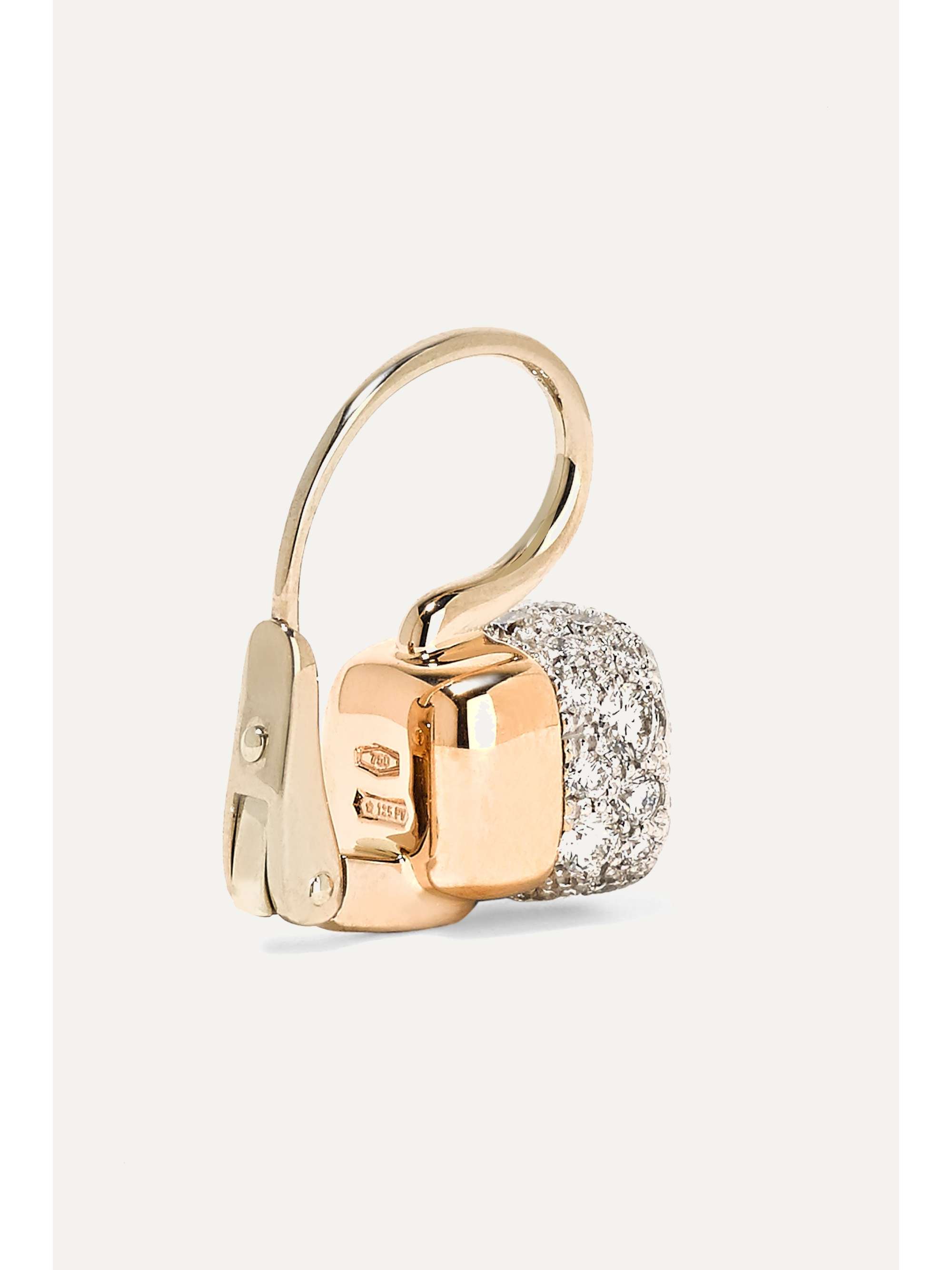 POMELLATO Nudo 18-karat rose and white gold diamond earrings