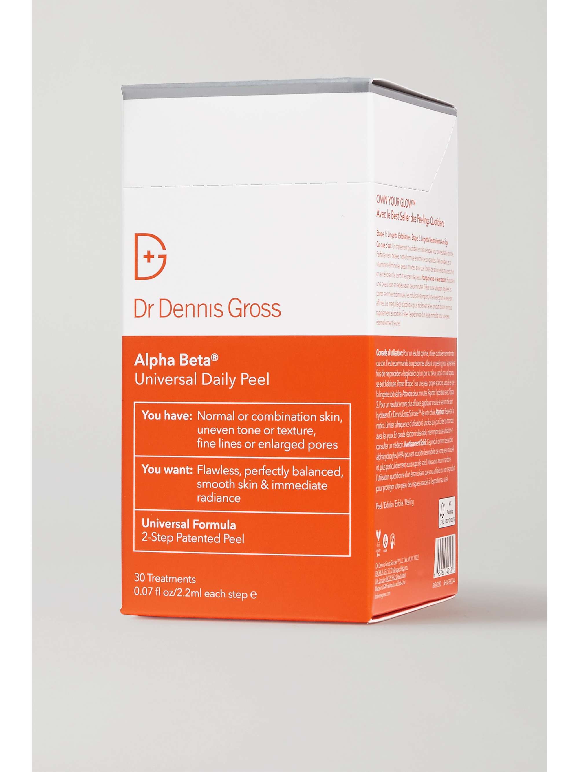 Peeling quotidien universel Alpha Beta, 30 jours DR. DENNIS GROSS