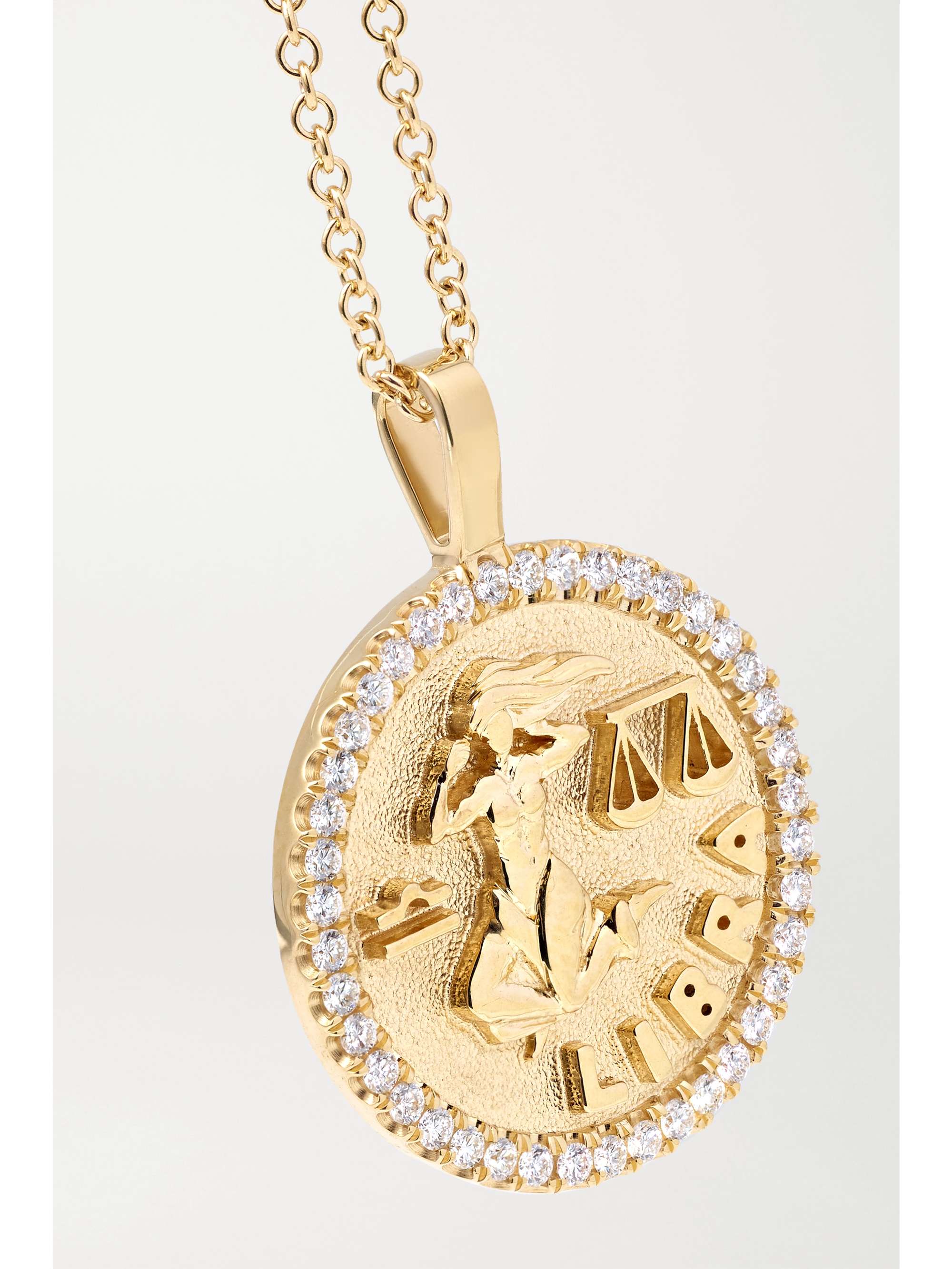 ANITA KO Zodiac large 18-karat gold diamond necklace