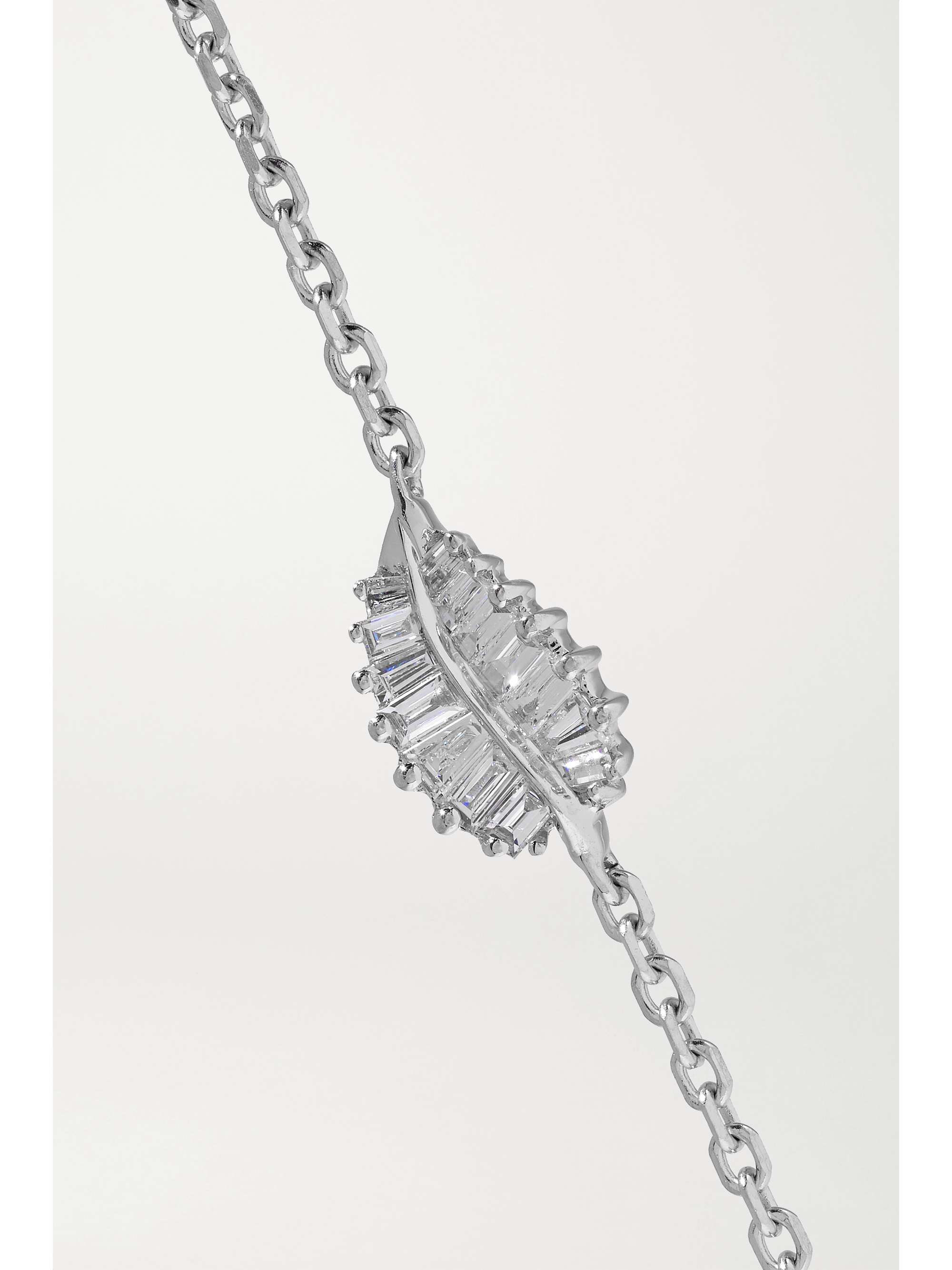 ANITA KO Palm Leaf 18-karat white gold diamond bracelet