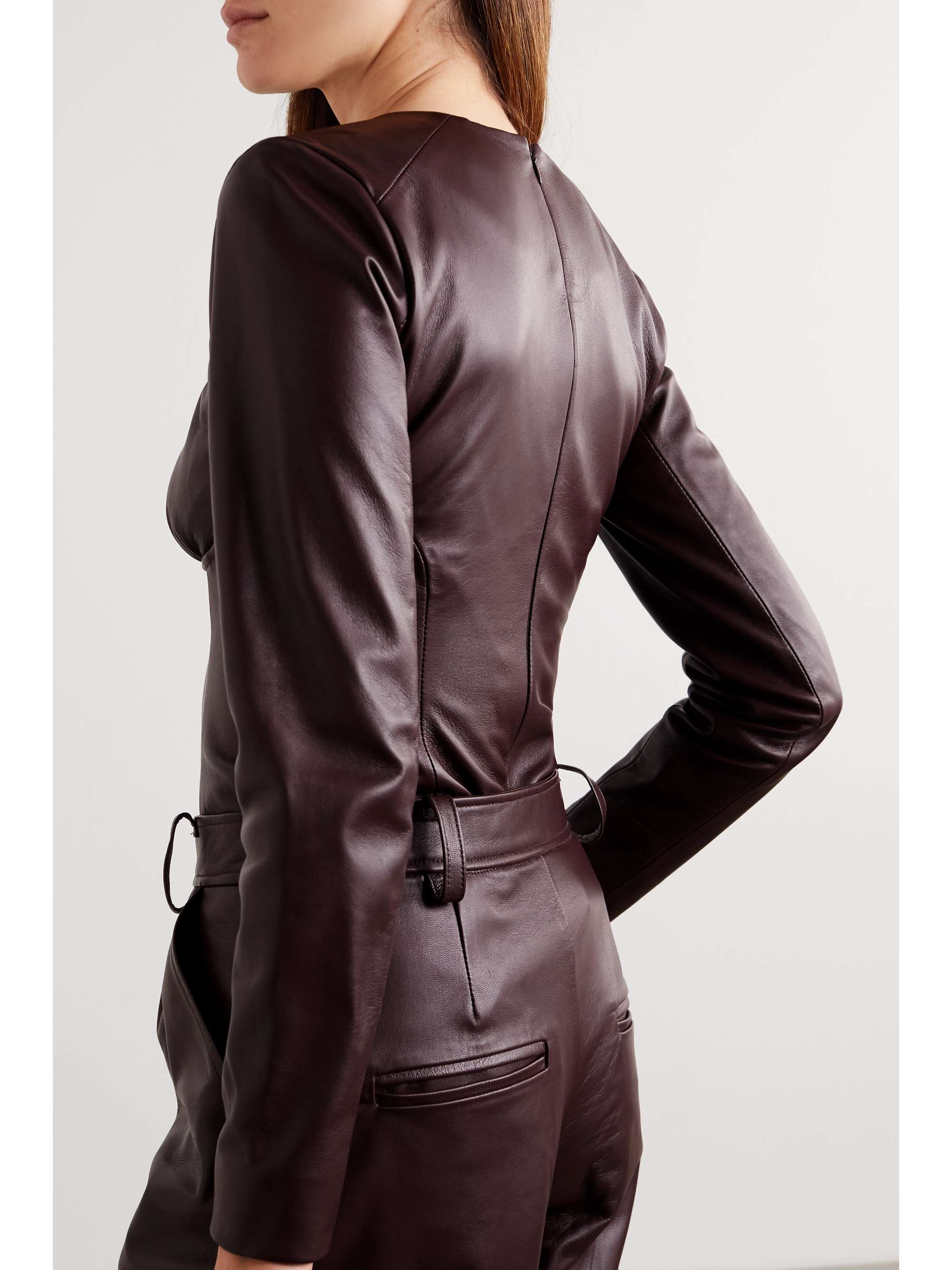 CHRISTOPHER ESBER Charli gathered leather top