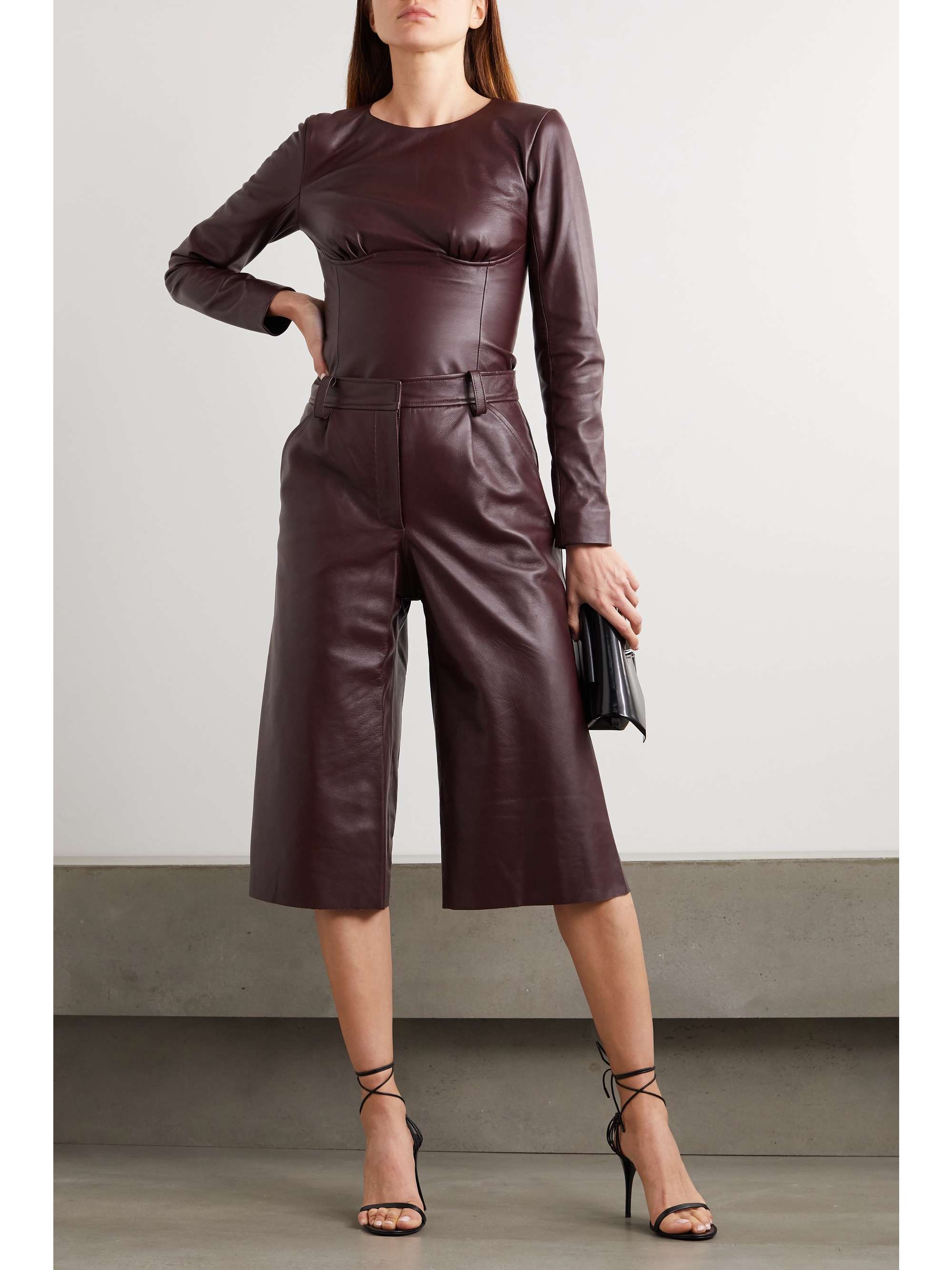 CHRISTOPHER ESBER Charli gathered leather top