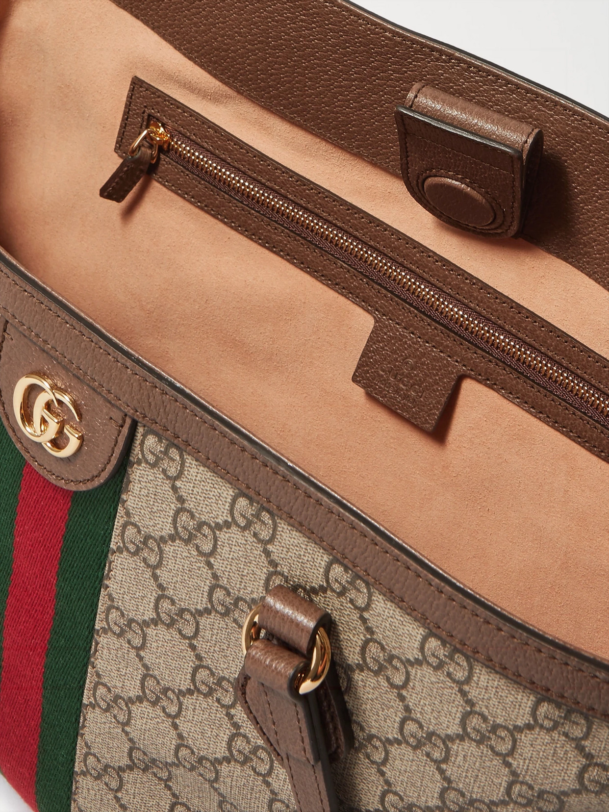 Ophidia Medium Leather-Trimmed Printed Coated-Canvas Tote