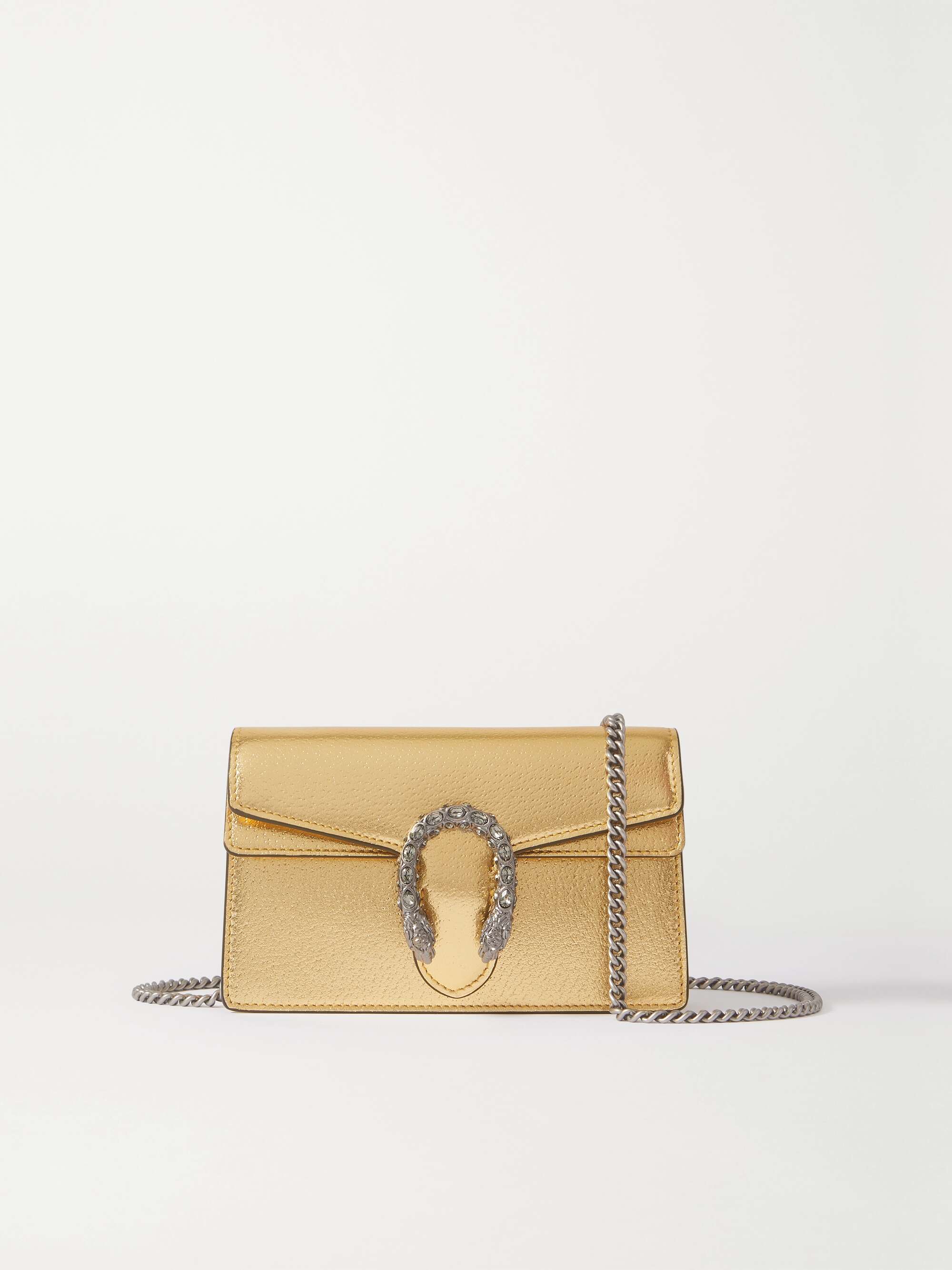 Gold Dionysus super mini leather cross-body bag