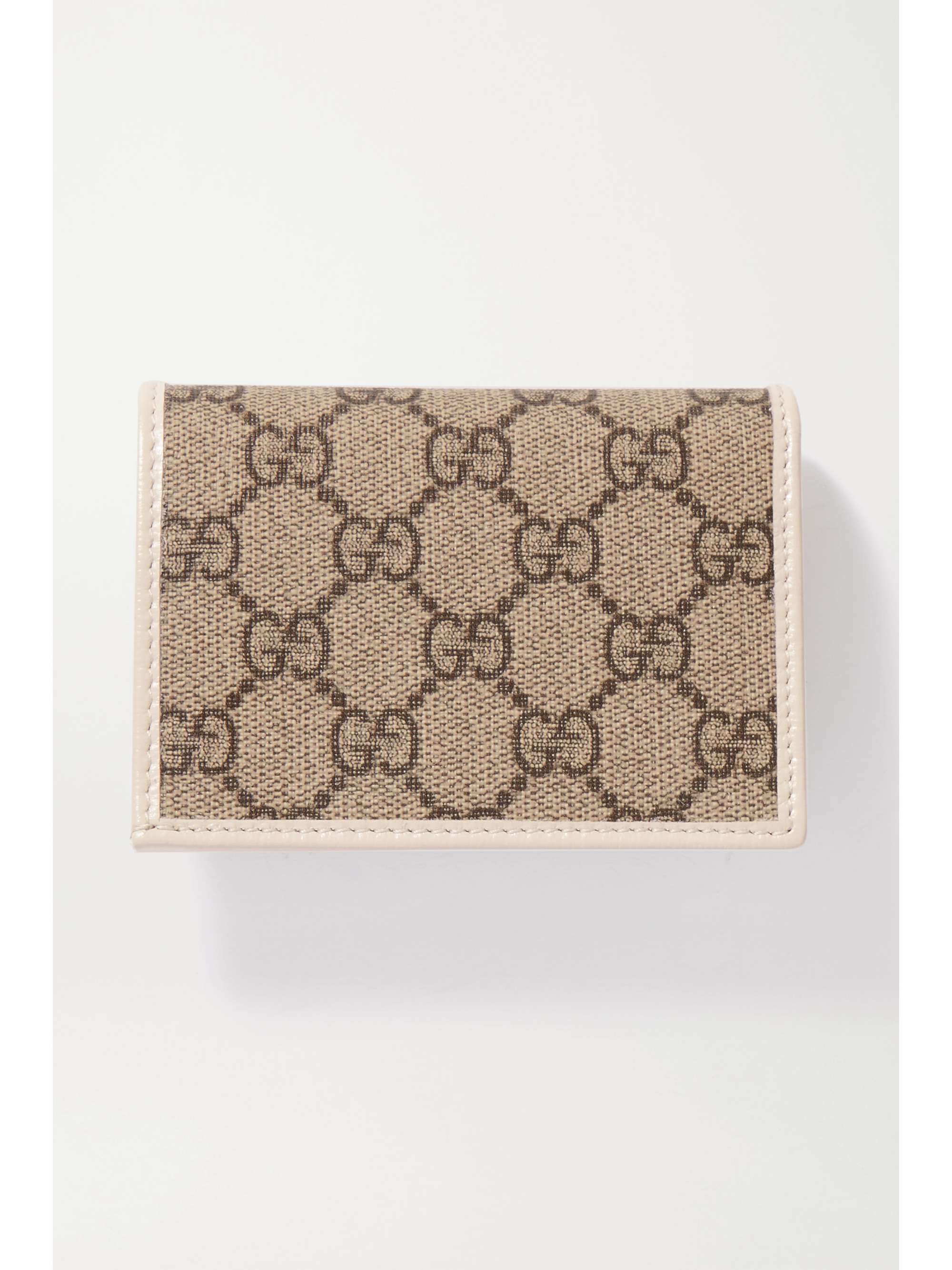 GUCCI Horsebit 1955 leather-trimmed printed coated-canvas wallet