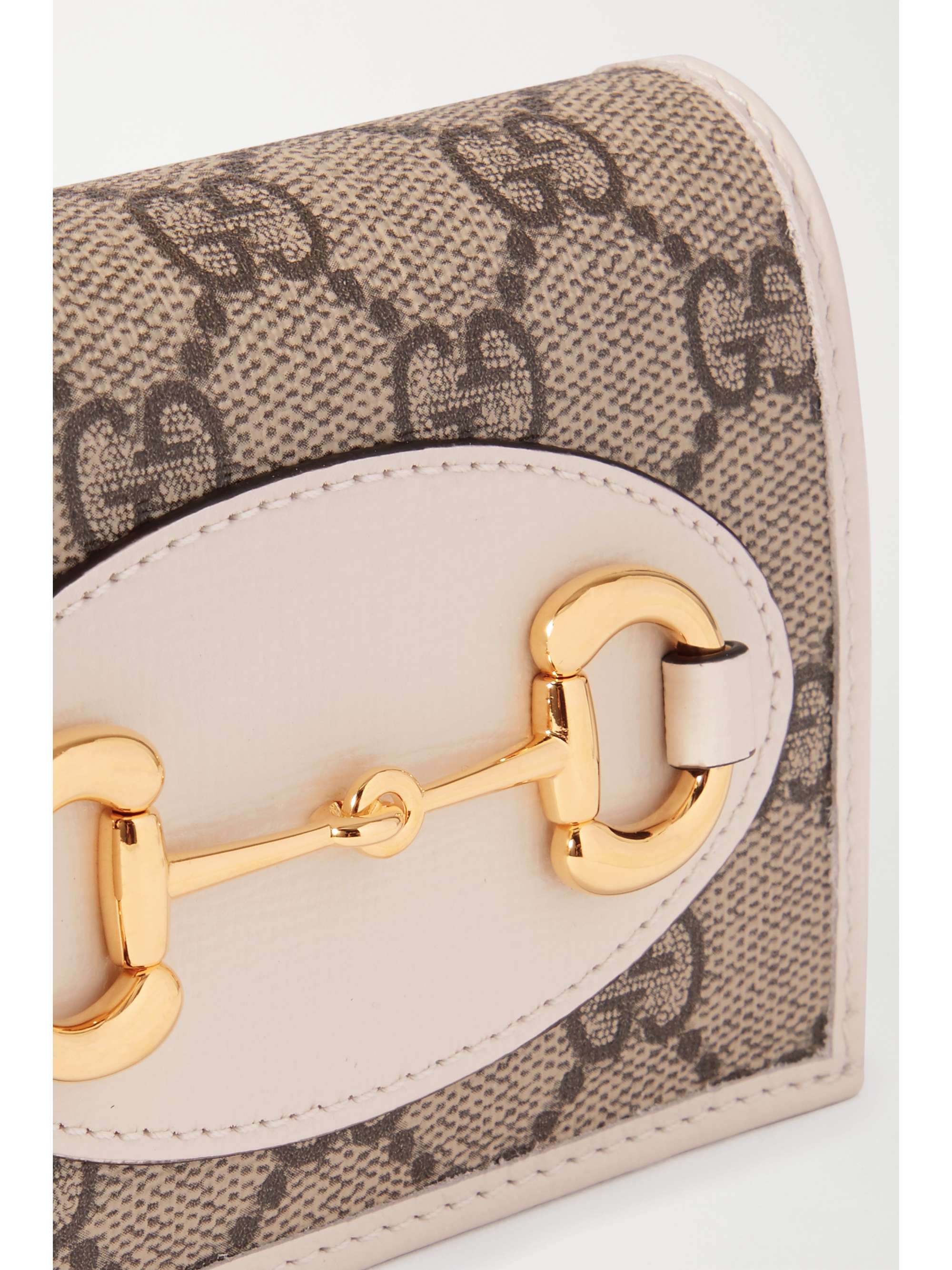 GUCCI Horsebit 1955 leather-trimmed printed coated-canvas wallet