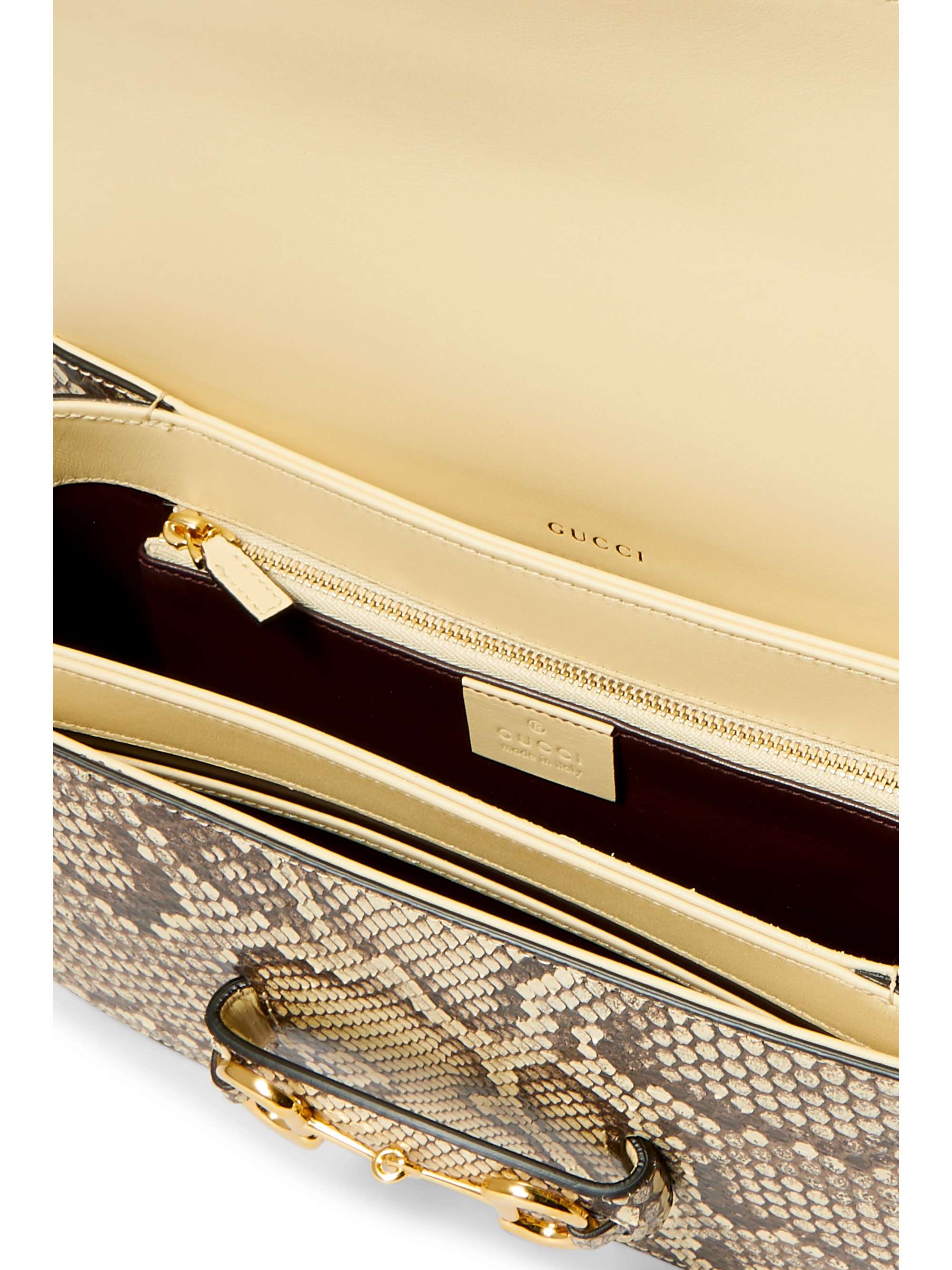 GUCCI Horsebit 1955 python shoulder bag
