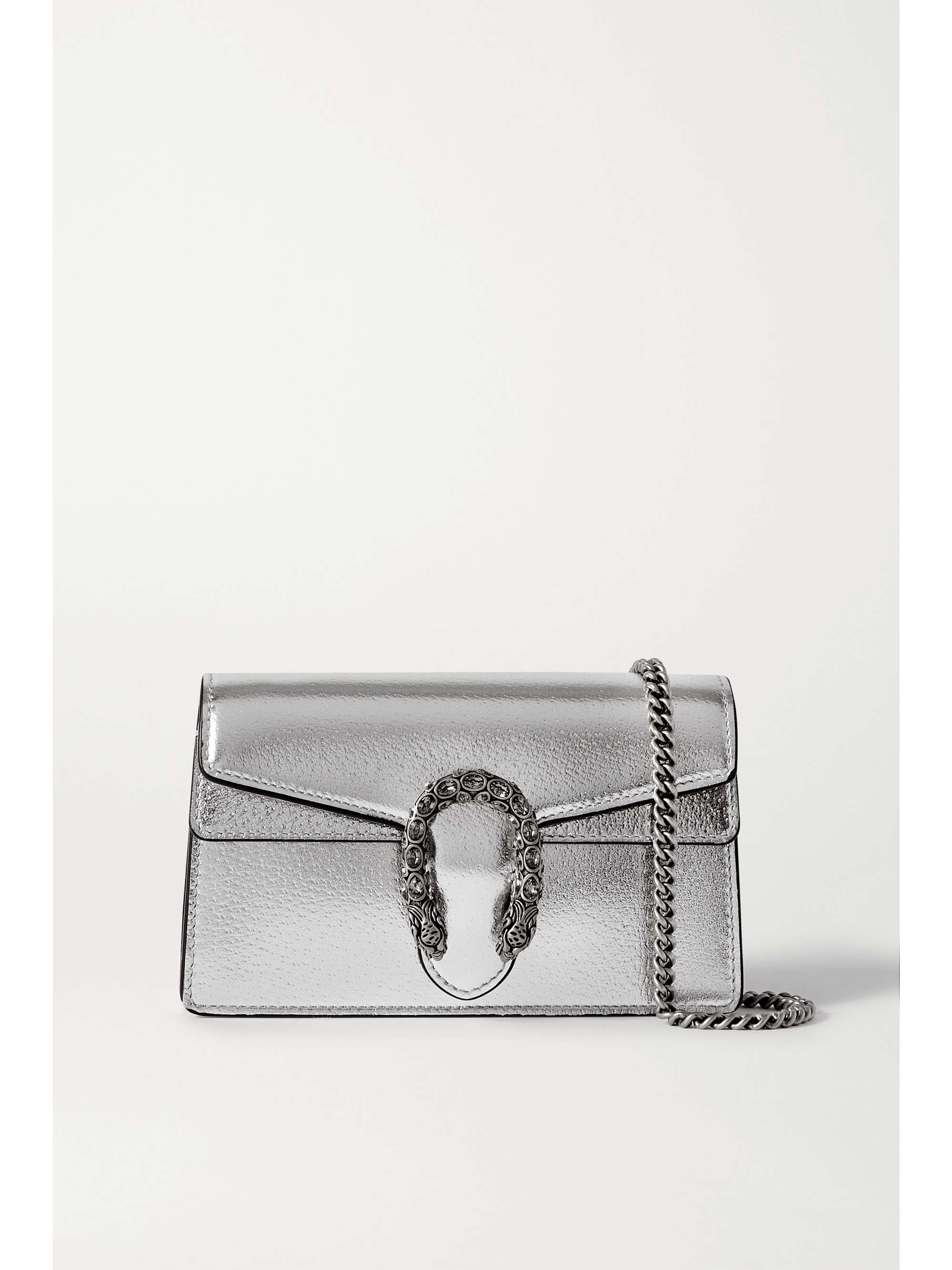 Gucci Dionysus Super Mini Bag Silver in Leather with Ruthenium-tone - US