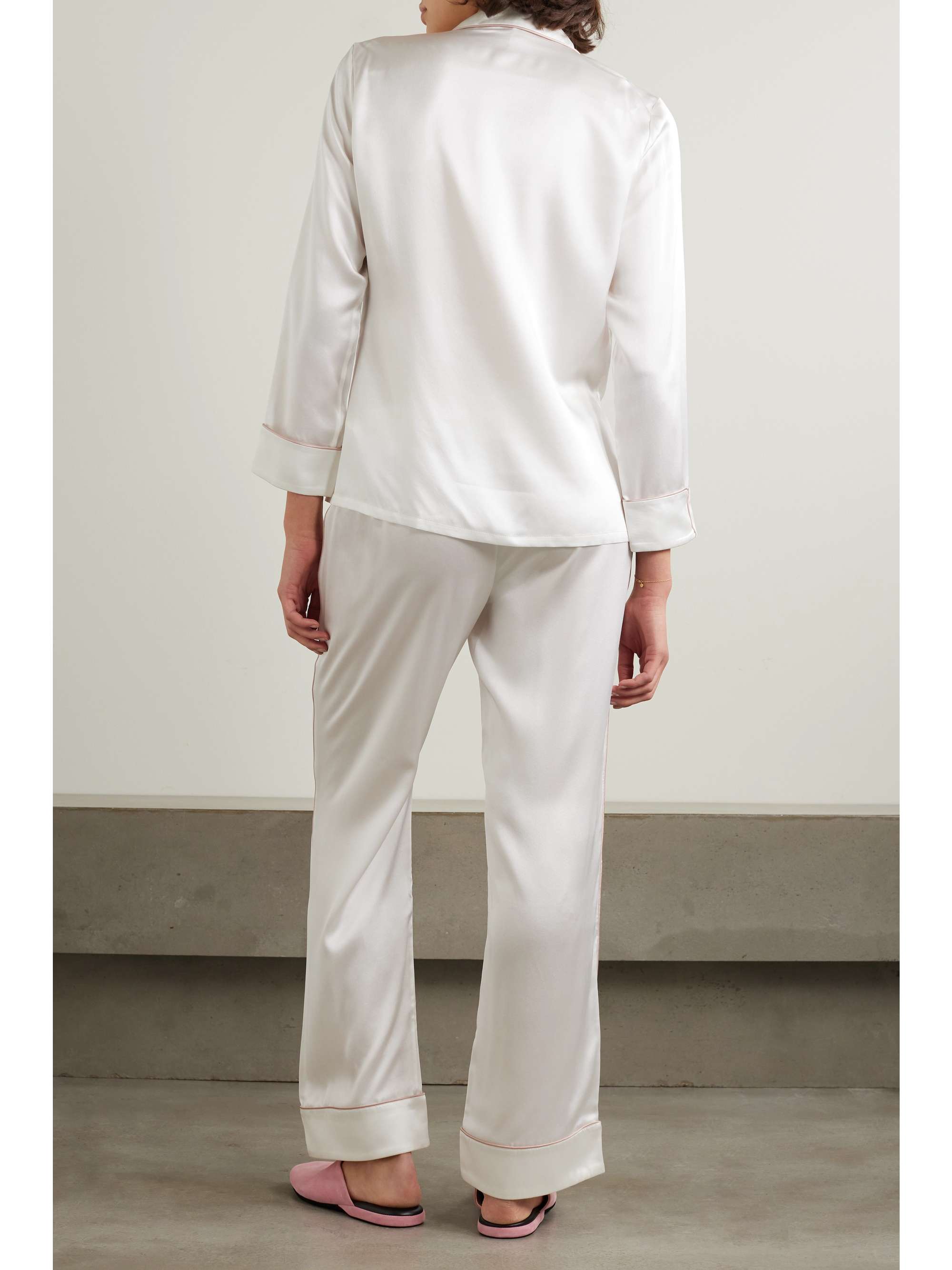 OLIVIA VON HALLE Coco Fig silk-satin pajama set