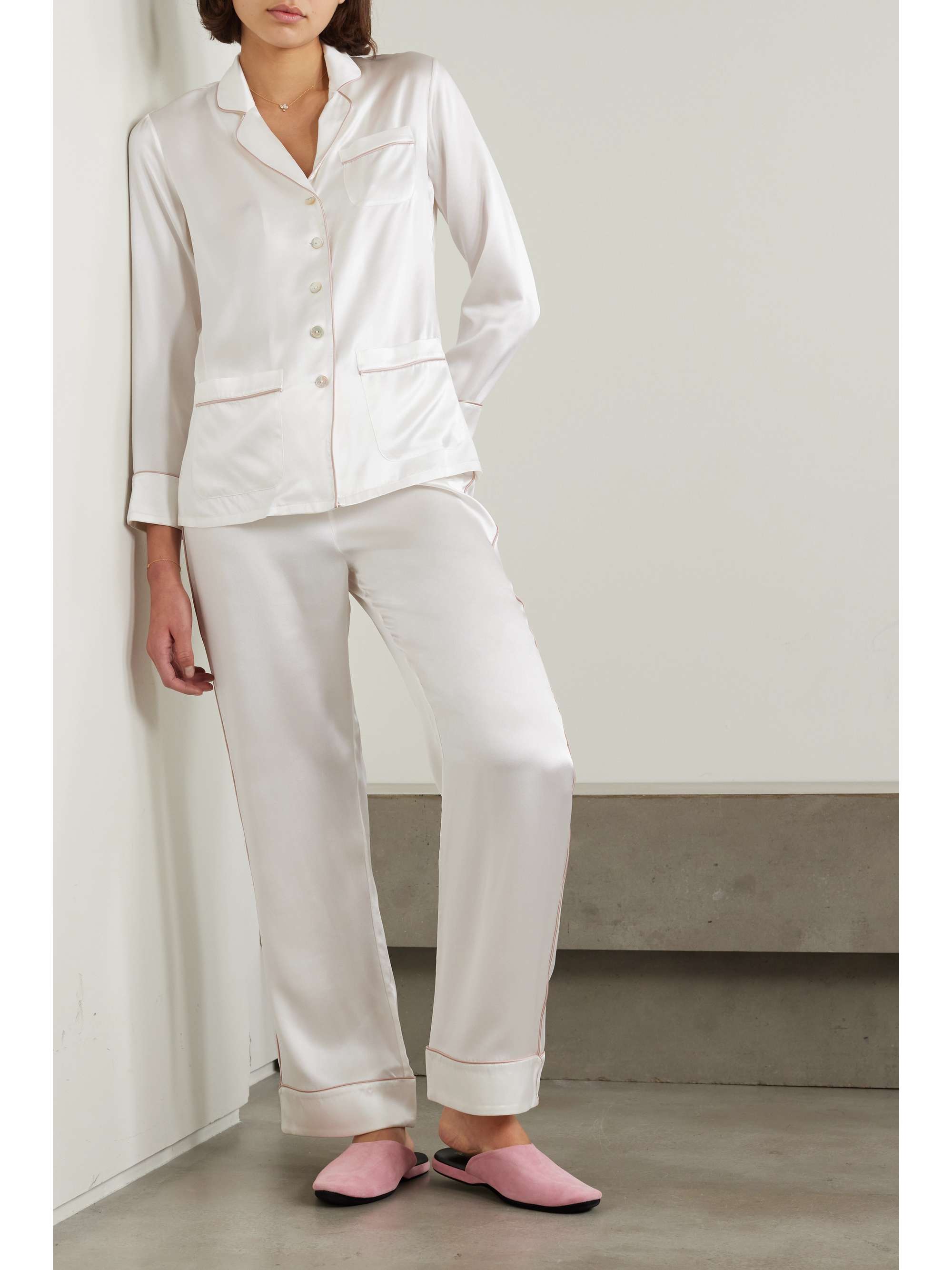 OLIVIA VON HALLE Coco silk-satin pajama set | NET-A-PORTER